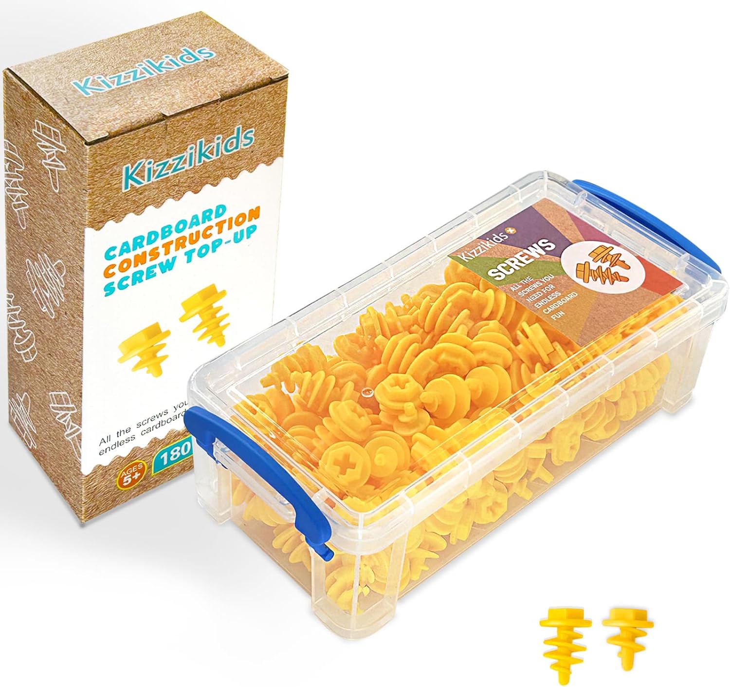 67 Piece Cardboard Tools for Kids and 180 Piece Screws Top-up