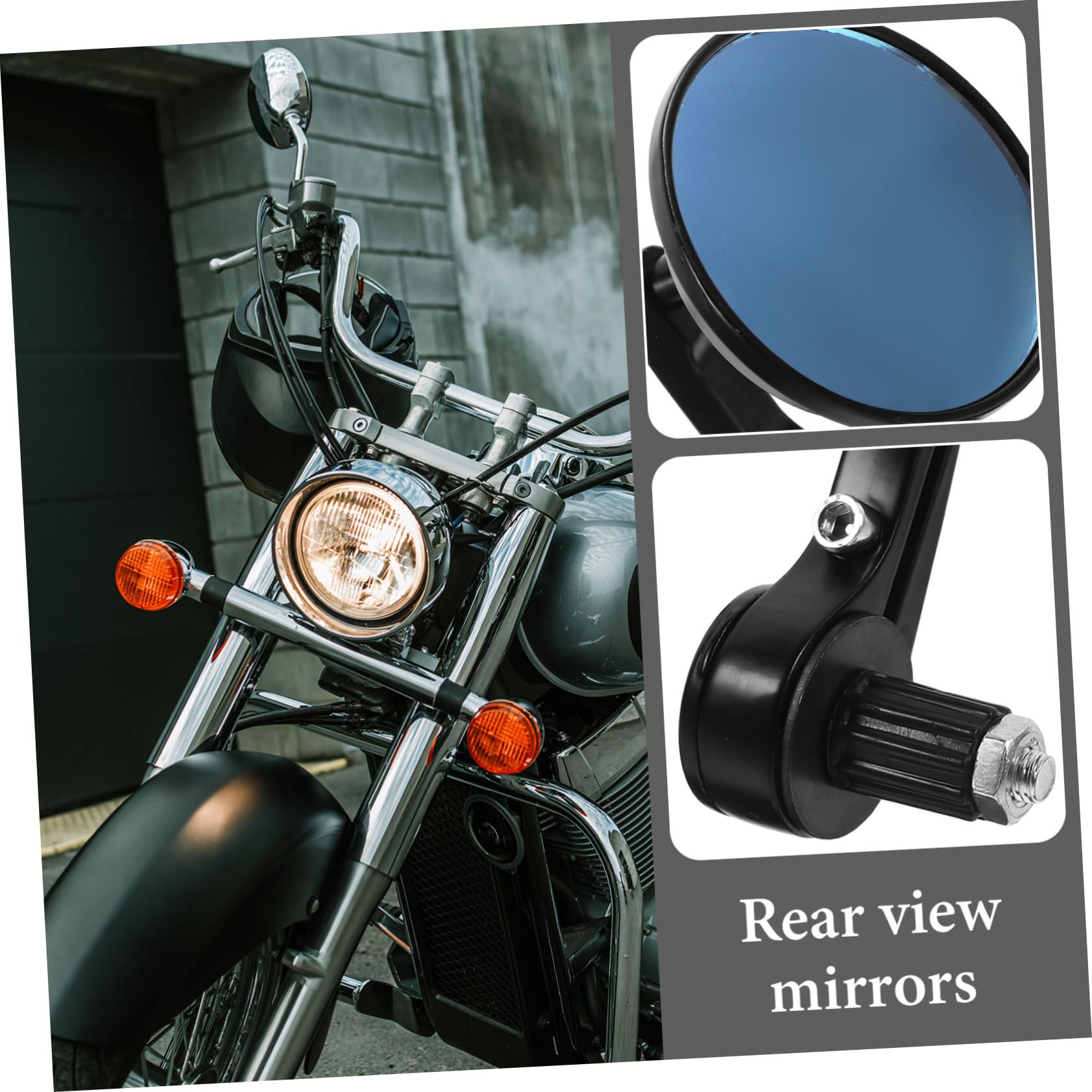 Specchietti Moto Retro Rotondi in Lega di Alluminio per Manubrio