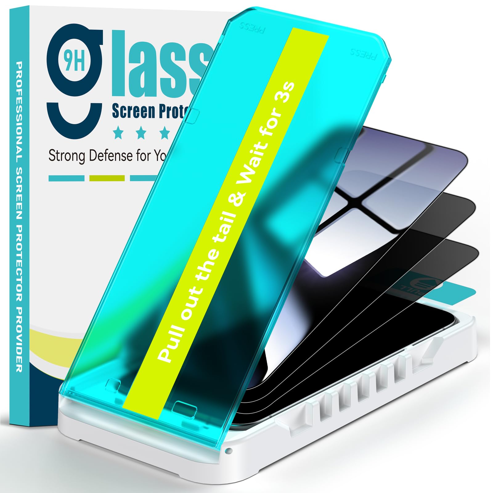 Mothca 3 Pack Privacy Screen Protector for iPhone 17 Pro Max/ 16 Pro Max, 9H Tempered Glass Anti-Spy Protector with Auto-Install Kit (6.9 inch)
