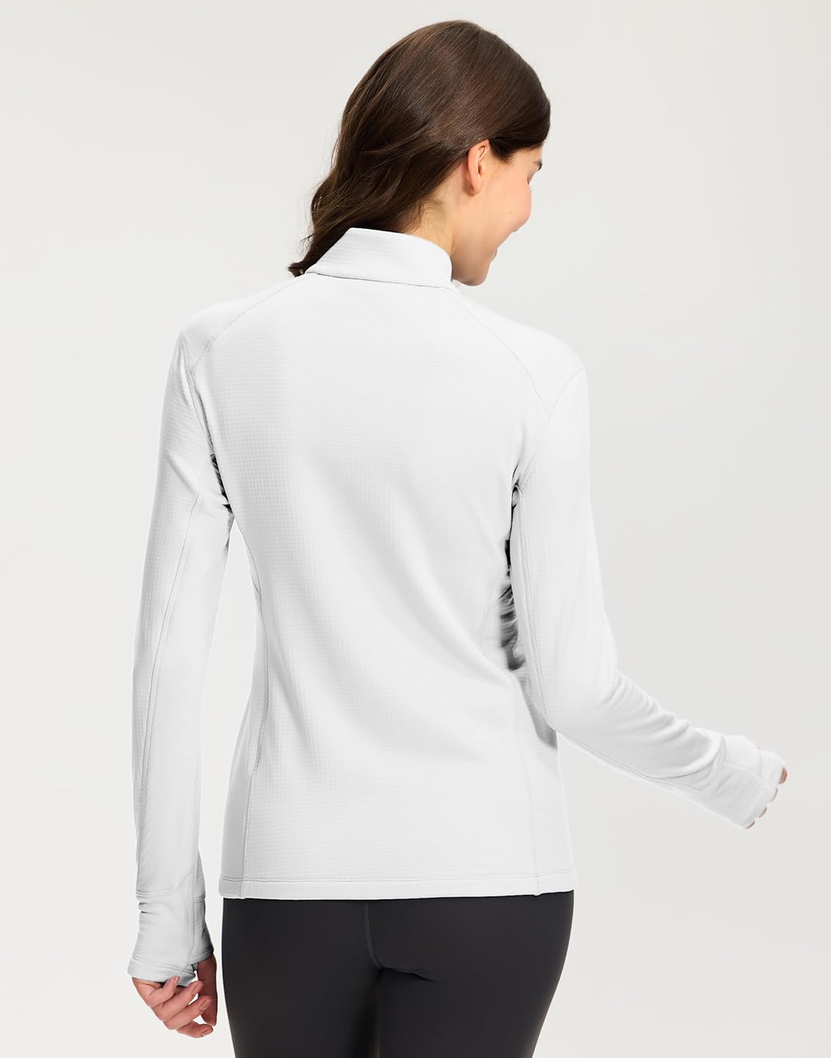 Pioneer Camp Women's Grid Fleece Lined Running Jacket Full Zip Winter Athletic Workout Scrub Jacket with Thumb Holes Midlayer - Image 6