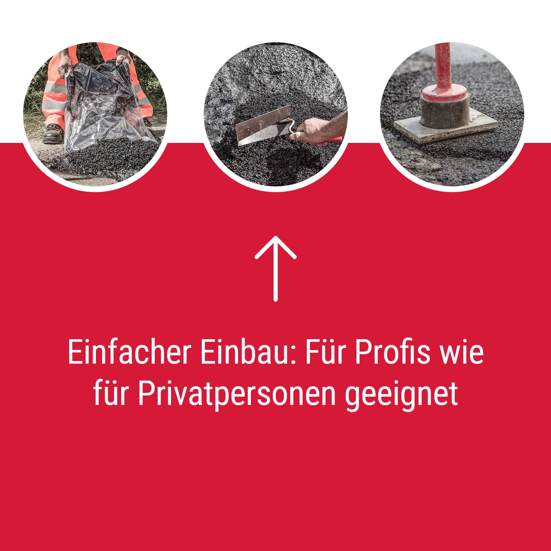 PRO Kaltasphalt 0-4 mm 25 kg im wiederverschließbaren Eimer – Gebrauchsfertiger Reparaturasphalt – Kaltbitumen zur Beseitigung von Rissen & Fahrbahnschäden