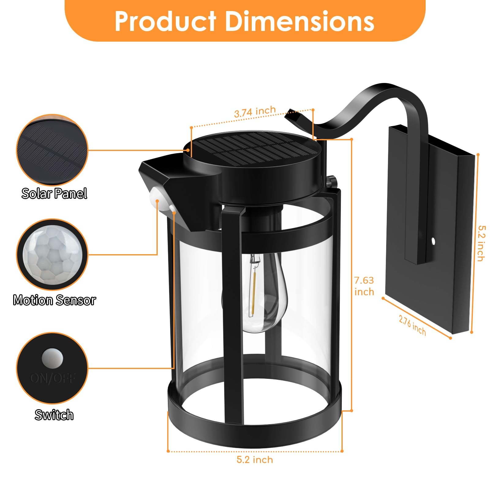 UBright Faroles Solares De Metal Para Exteriores, Impermeables, Para Colgar Luces Solares Para Exteriores, Luces De Jardín Para Patio, Bombilla LED, Paquete De 2