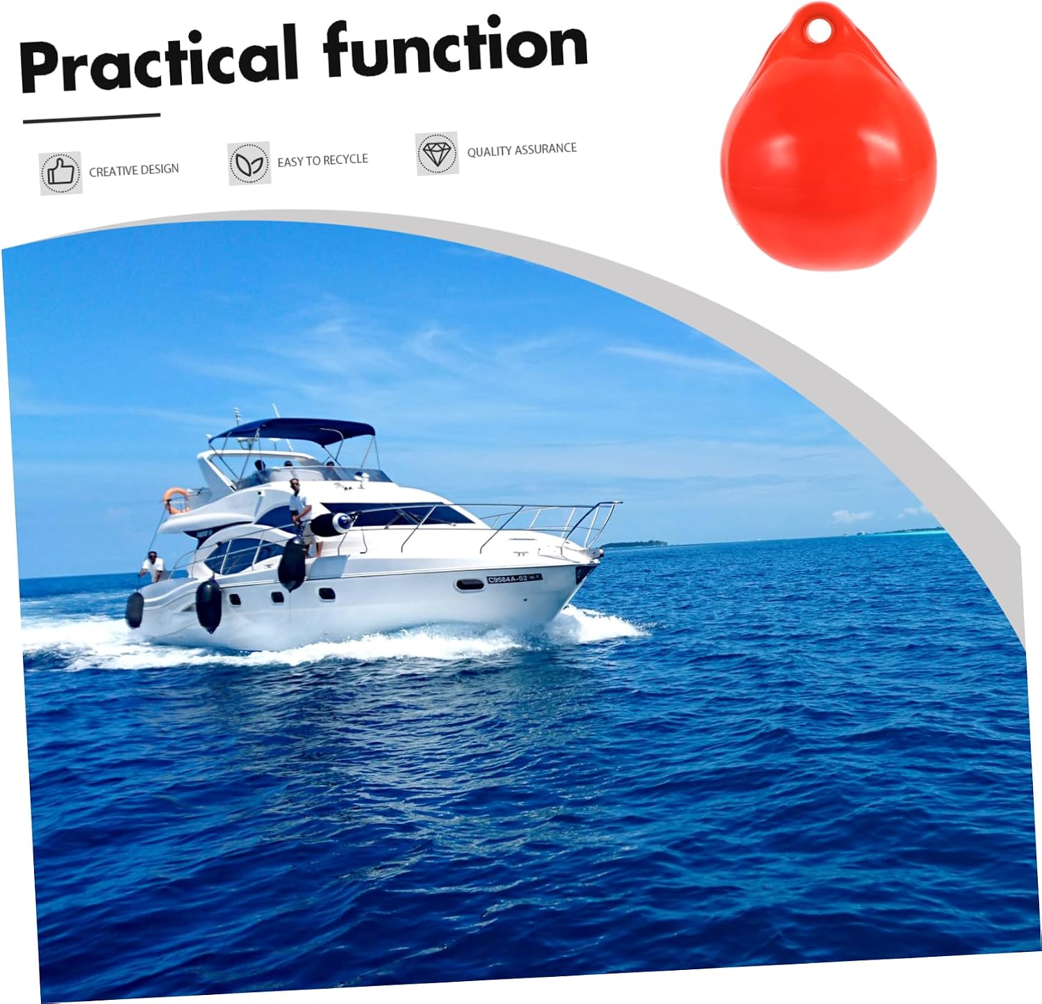 Inflatable Boat Bumper Docking Protector Pad for Yacht Speedboat Kayak Boat Floating Anchor Ball