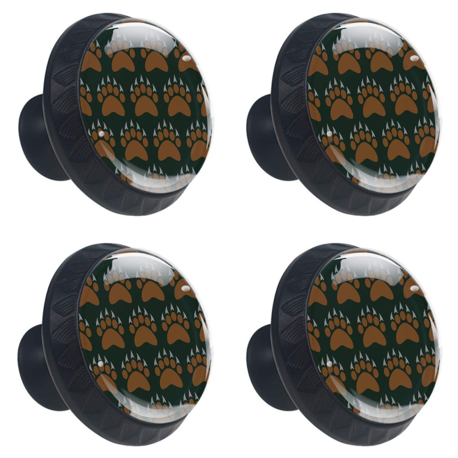 Boutons de tiroir en forme de griffe d'ours marron cristal 30 mm Grizzly
