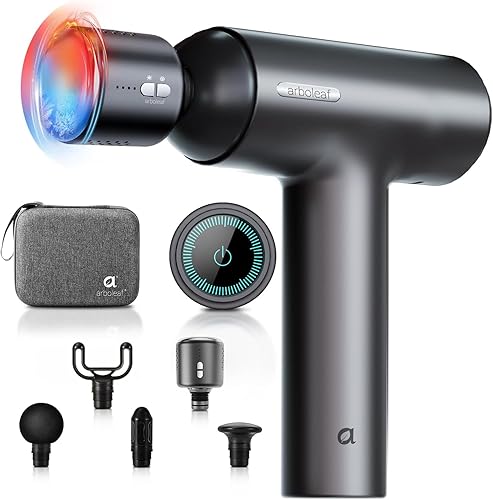 arboleaf Thermacool Pistola de masaje con calor y frío, pistola de masaje muscular de 6 velocidades de tejido profundo con funda, potente masajeador