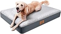 Sunheir Orthopedic Dog Bed Large Dogs XL Waterproof Egg Crate Foam, Removable Washable Cover, Anti-Slip Plush Mat Grey 35x22x3"