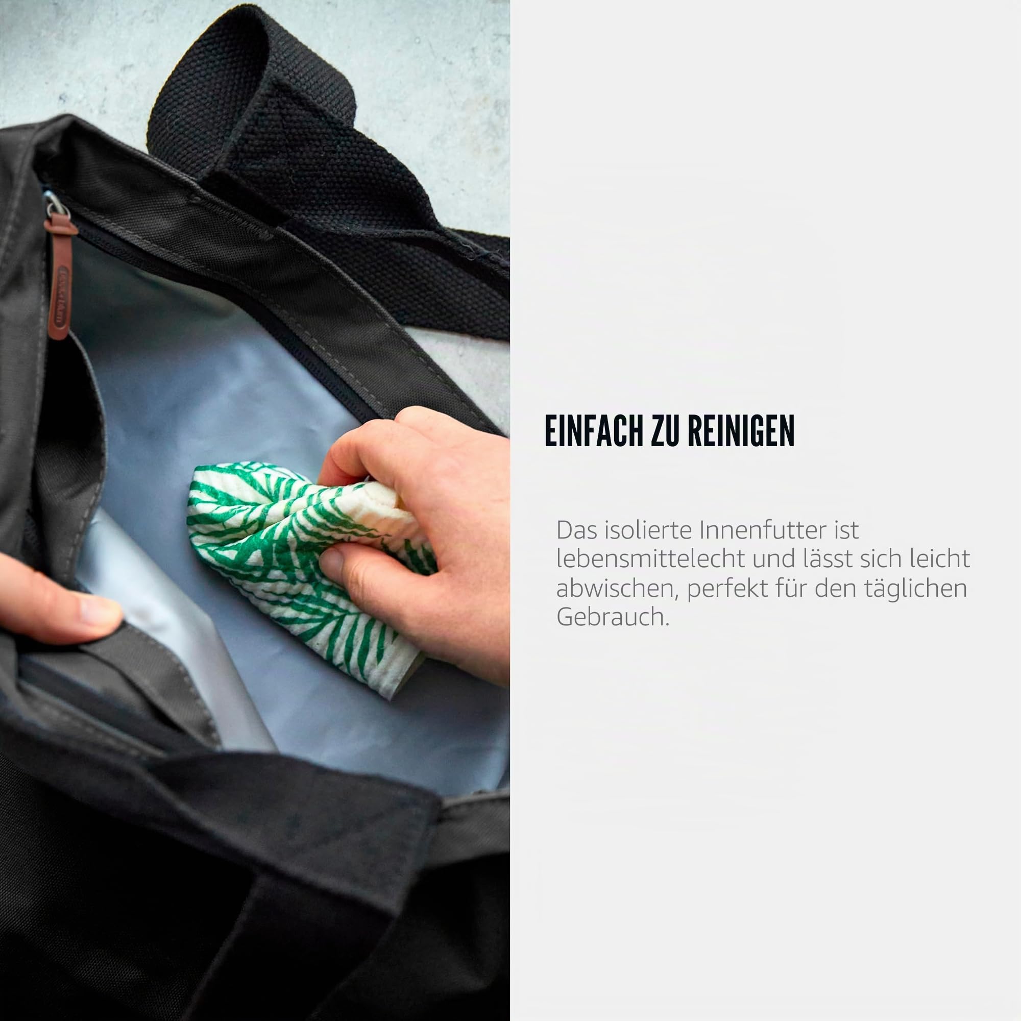 BLACK + BLUM Isolierte Einkaufstasche | Wasserabweisende, auslaufsichere Kühltasche Einkauf | Kühltasche groß für Alltag & Einkauf | BPA-freier Kühlbeutel für unterwegs