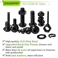 Vista 6 de Juego de 2410 piezas de tuercas y pernos M2 M3 M4 M5, pernos métricos de cabeza hexagonal con botón de 4 mm a 20 mm, pernos y tuercas de acero