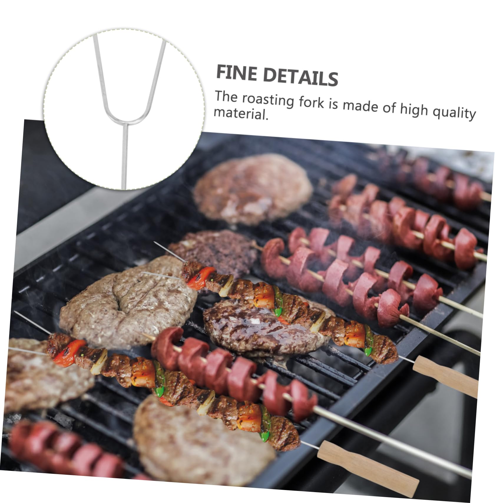 Luxshiny 15stücke Edelstahl-grillspieß Mit Holzgriff Grillwerkzeug Für Dauerhaften Einsatz Leicht Zu Reinigen Rösten