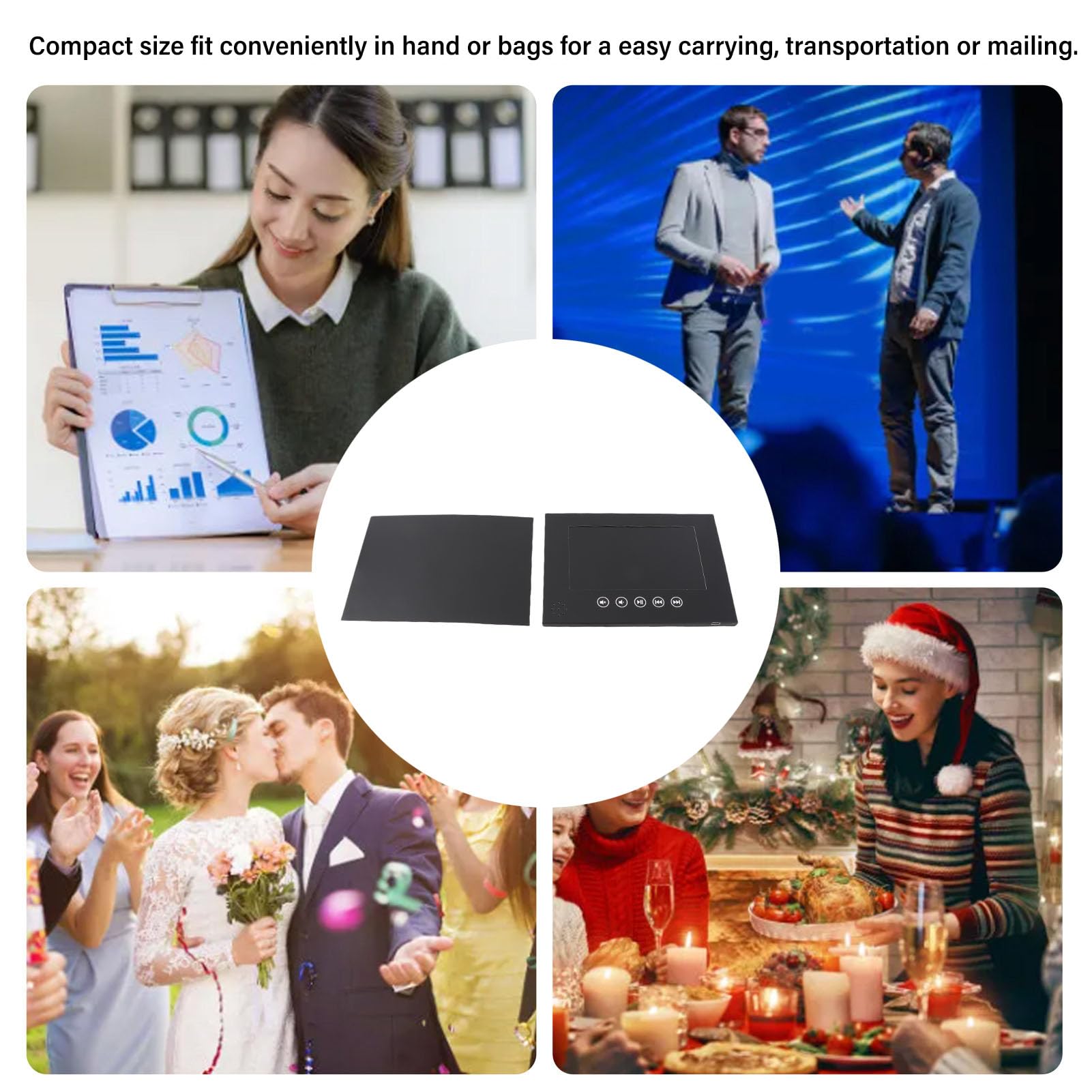 Riproduzione Video HD 720p, compatibilità Multi-format, Facile Personalizzazione con Borsa, Ideale per Ogni Occasione (7 pollici)