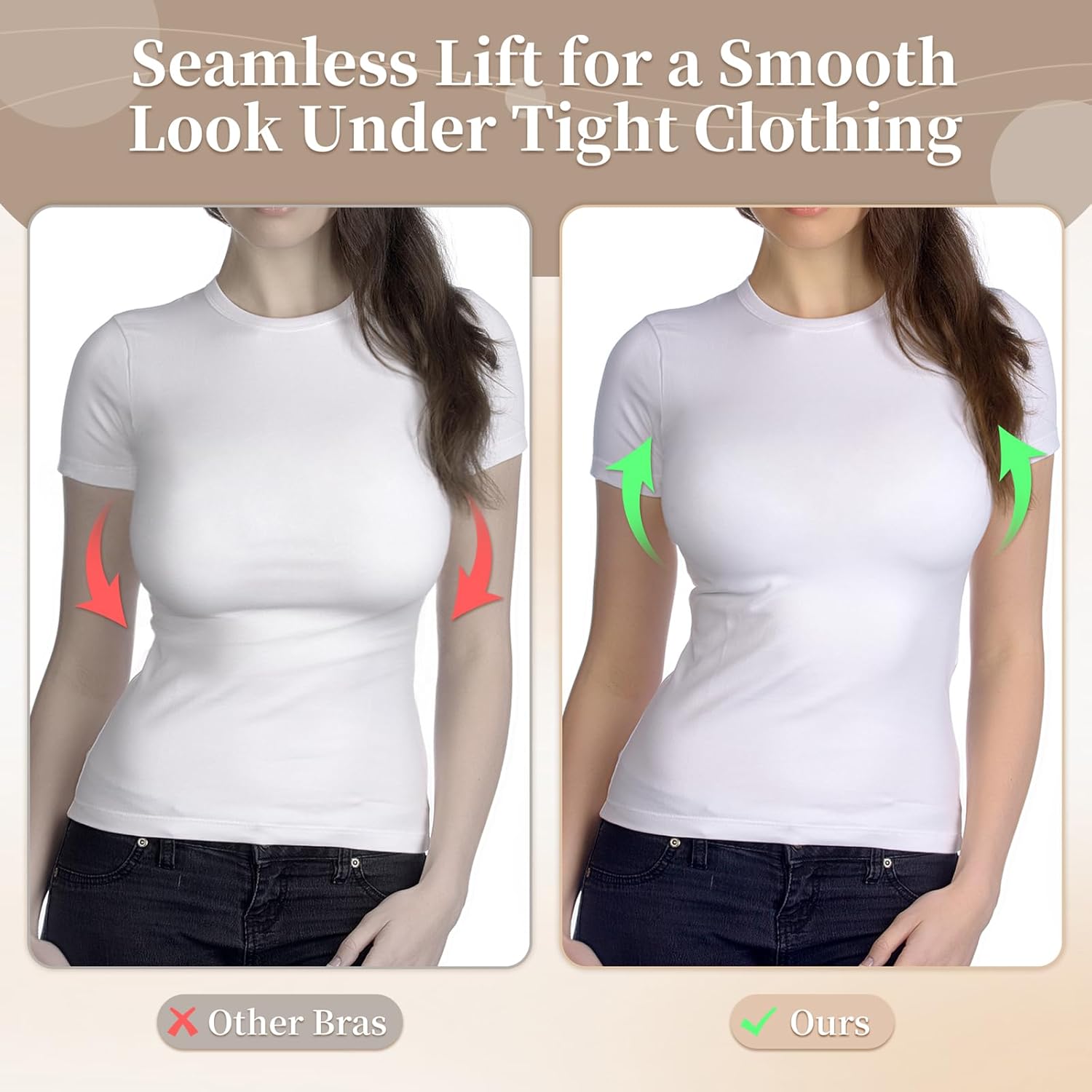 DODOKIE Bras for Women no Underwire, Supportive Seamless Bralette with Adjustable Wide Straps-Full Coverage Wireless Push Up - Image 6