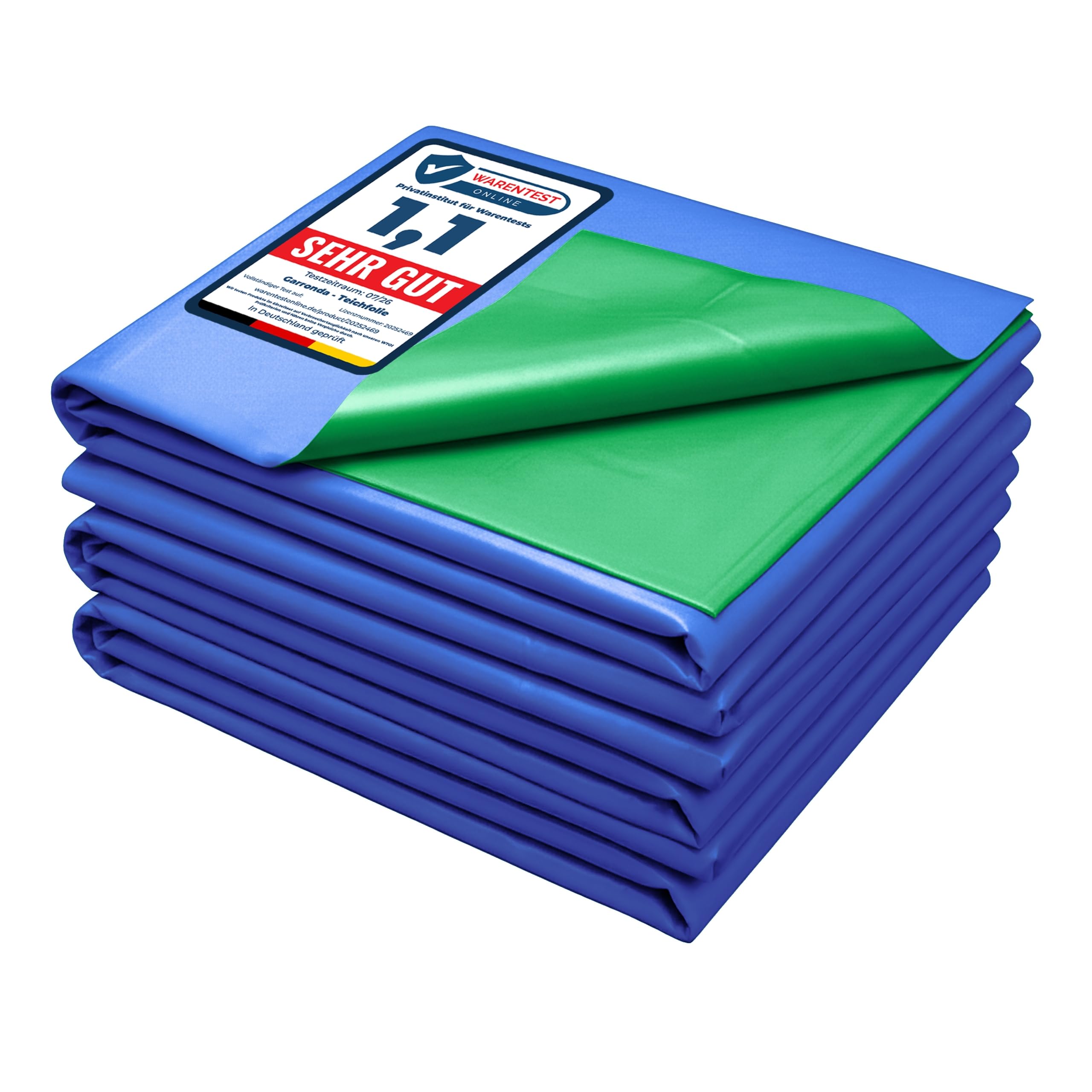 Garronda 6x10 m Telo per Laghetto 0,5 mm 3 Strati Blu-Verde GD-0256