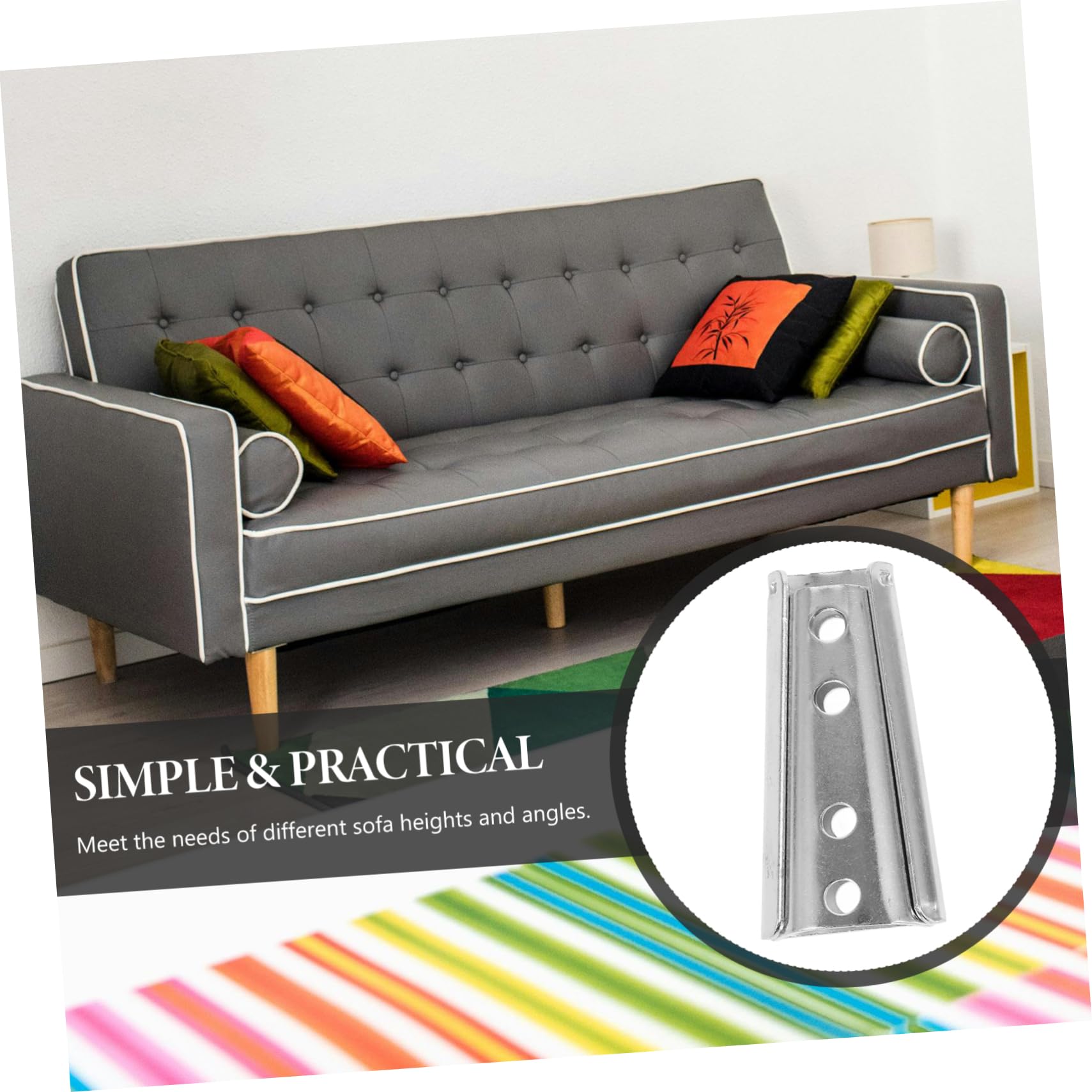 HONMEET 4pcs Sofa Latch Replacement Parts Heavy Duty Interlocking Tapered Fasteners for Bed Frame and Sofa Accessories and Reliable Connection for Furniture DIY and Repair