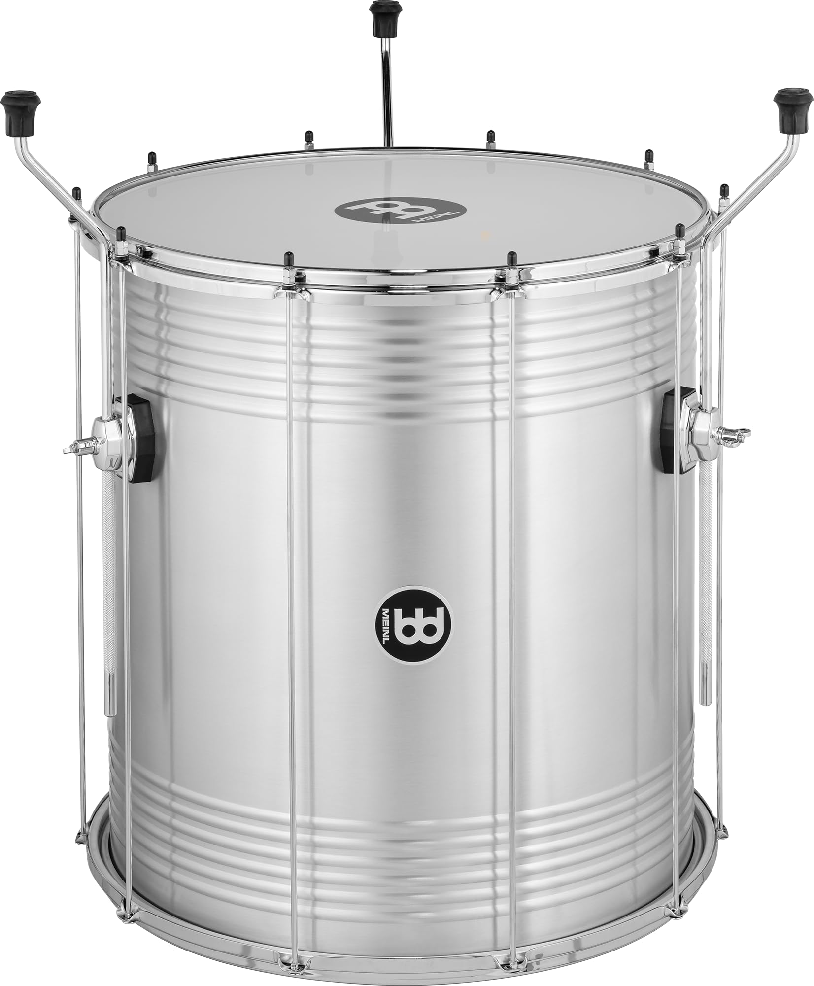 Meinl Percussion Traditional Aluminum Surdo – Tamburo Samba Molto Grande – Altezza Regolabile – 22-Pollici Diametro – 24-Pollici Altezza – Aluminum, Silver (SU22-L)