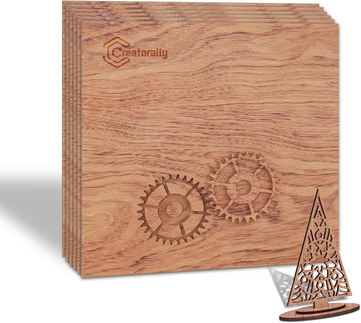 Creatorally 4 Stück Vorgefärbte Sperrholzplatten 3mm, 297x21