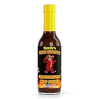 Vista 5 de Gordy's Hot Stuff! Salsa picante gourmet, hecha en Texas con chiles rojos para un sabor rico y complejo, hecha a mano en pequeños lotes, totalmente
