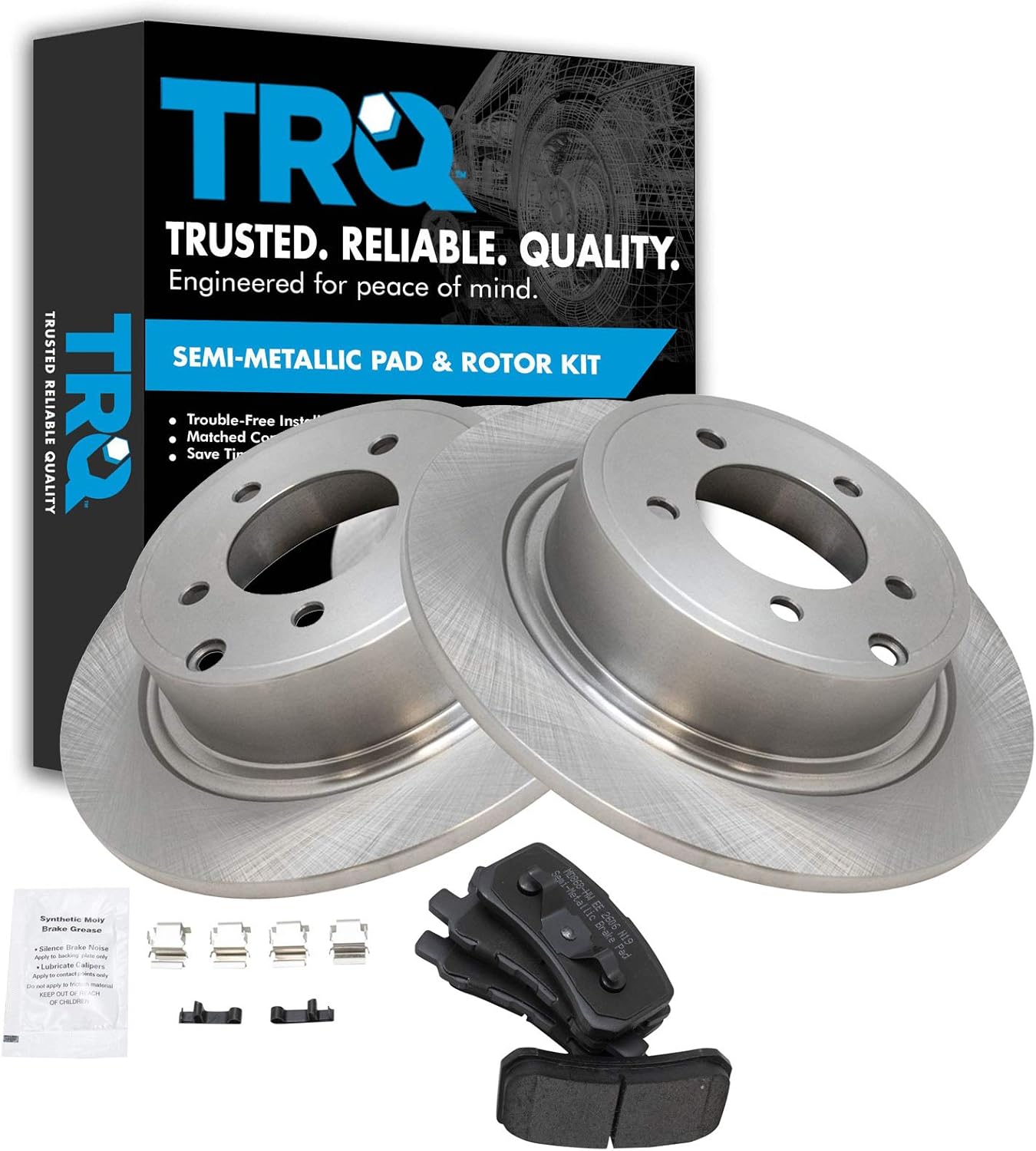 TRQ Rear Brake Pad & Rotor Kit for Sebring Compass Patriot Lancer