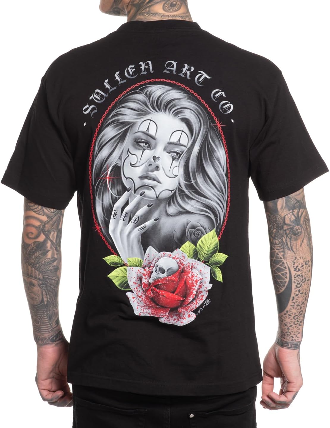 Sullen Men's Emotion Clowning Around Capsule Tattoo Lifestyle Graphic Standard Short Sleeve Black Tee