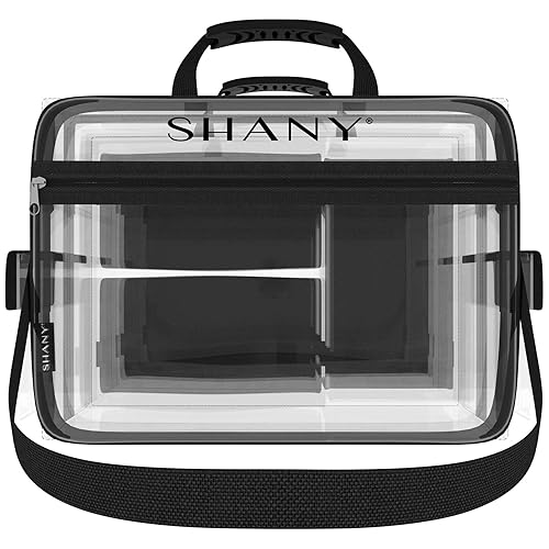 Miniatura 2 de SHANY Bolsa de maquillaje de viaje con compartimentos extraíbles, bolsa transparente con bolsillos desmontables, organizador de maquillaje,