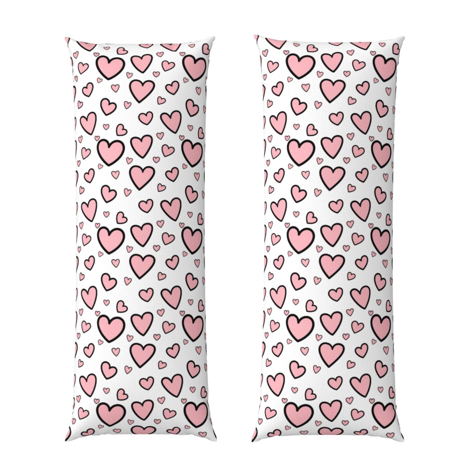 Body Pillow Cover 20x54, Leopard Print Cheetah Pink Heart, Soft Microfiber Long Pillowcase with Zipper Closure, Breathable Protector for Bedroom Sofa Couch Sleeping