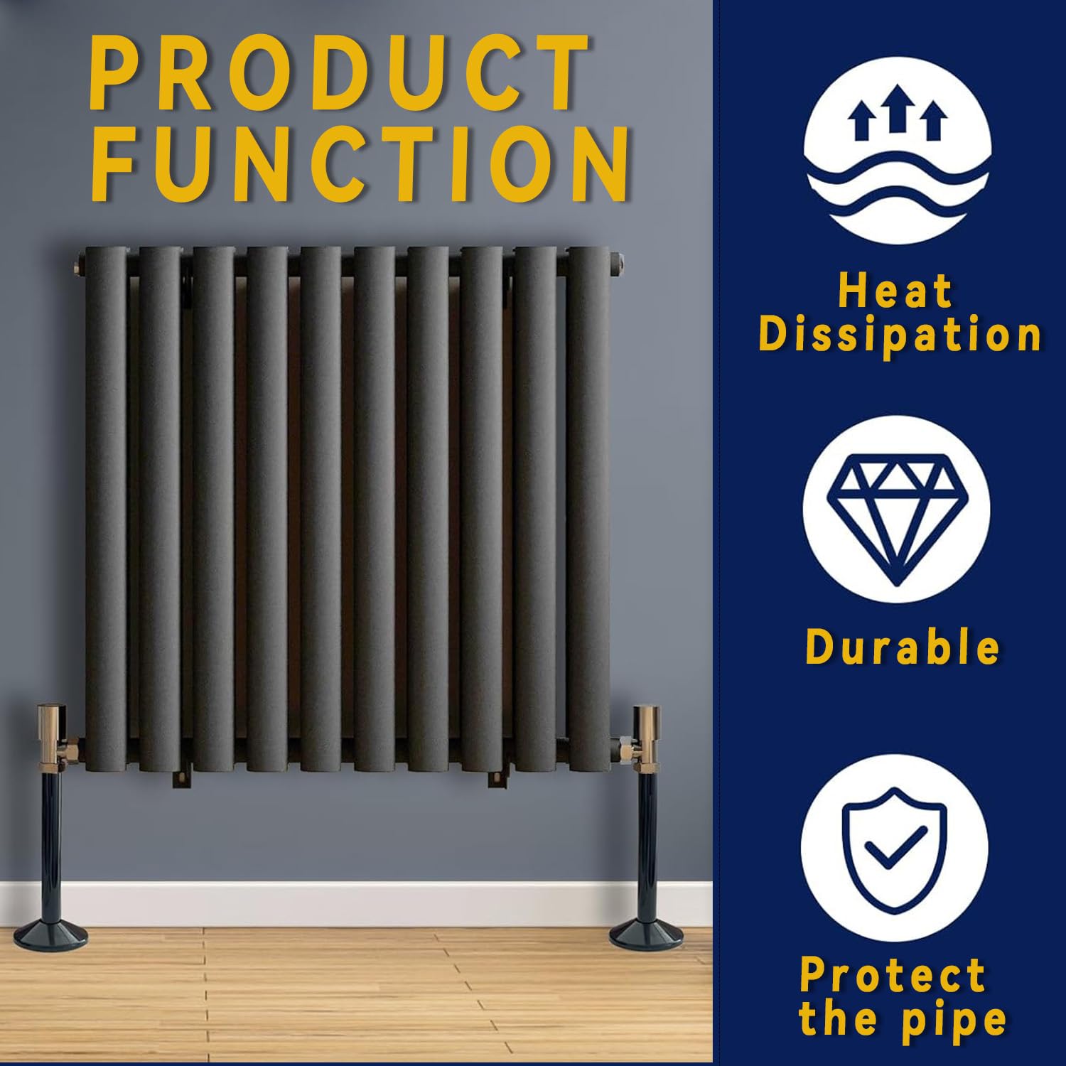 4 Pack Black Durable Radiator Pipe Hole Covers - 15mm Heat & Moisture Resistant for Home & Office - Image 4