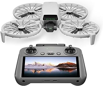 Flip (with RC 2-Screen Transmitter) Drone with Camera 4K Follow Me Drone Equipped with 4K UHD Camera (for Adults) Less than 249 g Lightweight Drone 3-Axis Gimbal 13 km Video Transmission Palm