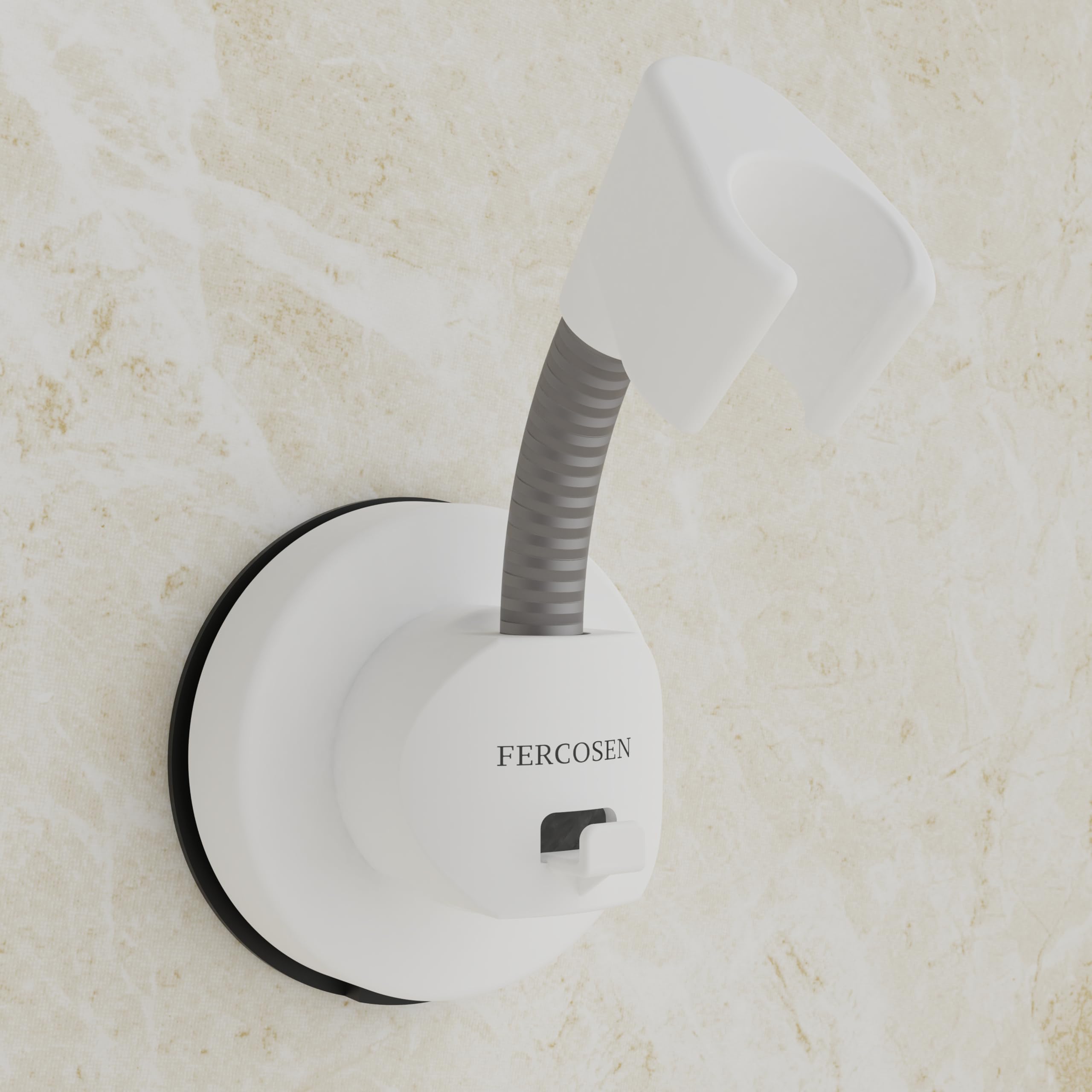 FERCOSEN 360° Swivel Adhesive No-Drill Shower Head Holder | 2 Pads | White