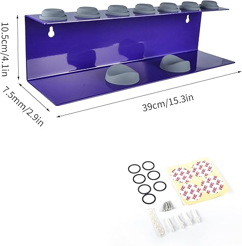 Miniatura 8 de Soporte para secador de pelo, estante de almacenamiento montado en la pared, soporte de almacenamiento para cepillos de pelo, estantes de