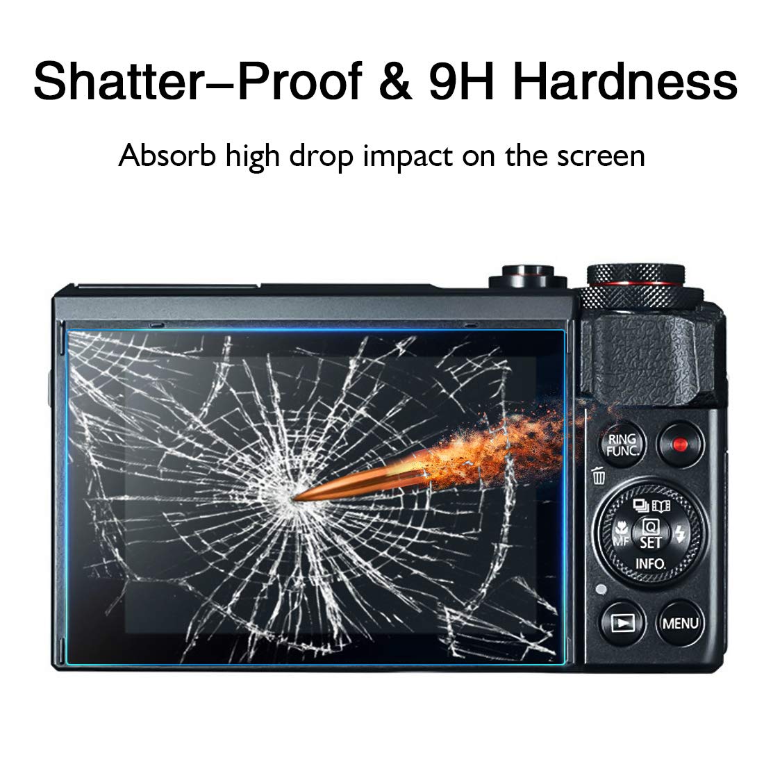 Glass Screen Protector Compatible with Canon G7X Mark II G9X G9XII G7X