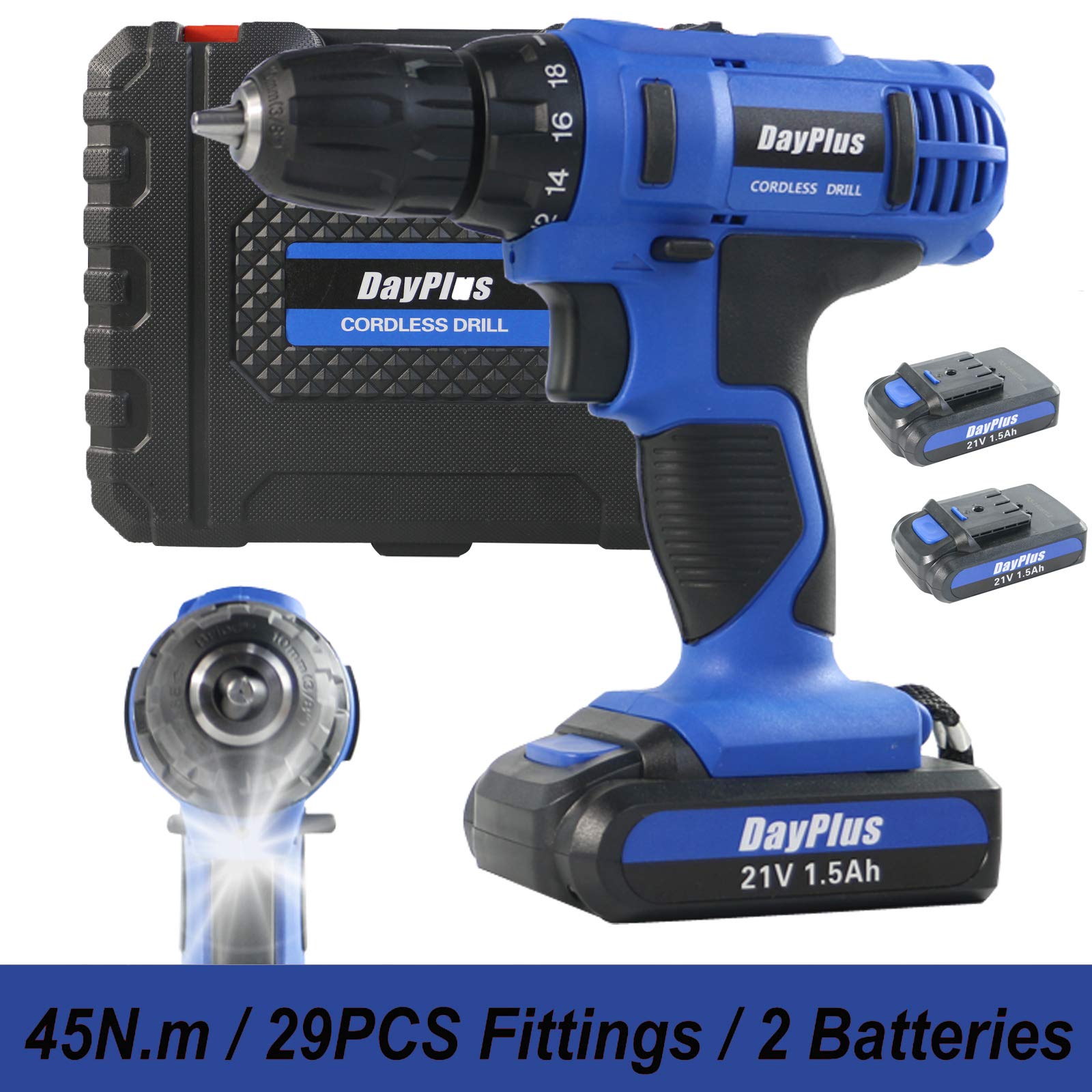 Buy 21V Electric Drill Screwdriver Combo Kit with 2x 1.5Ah LithiumIon