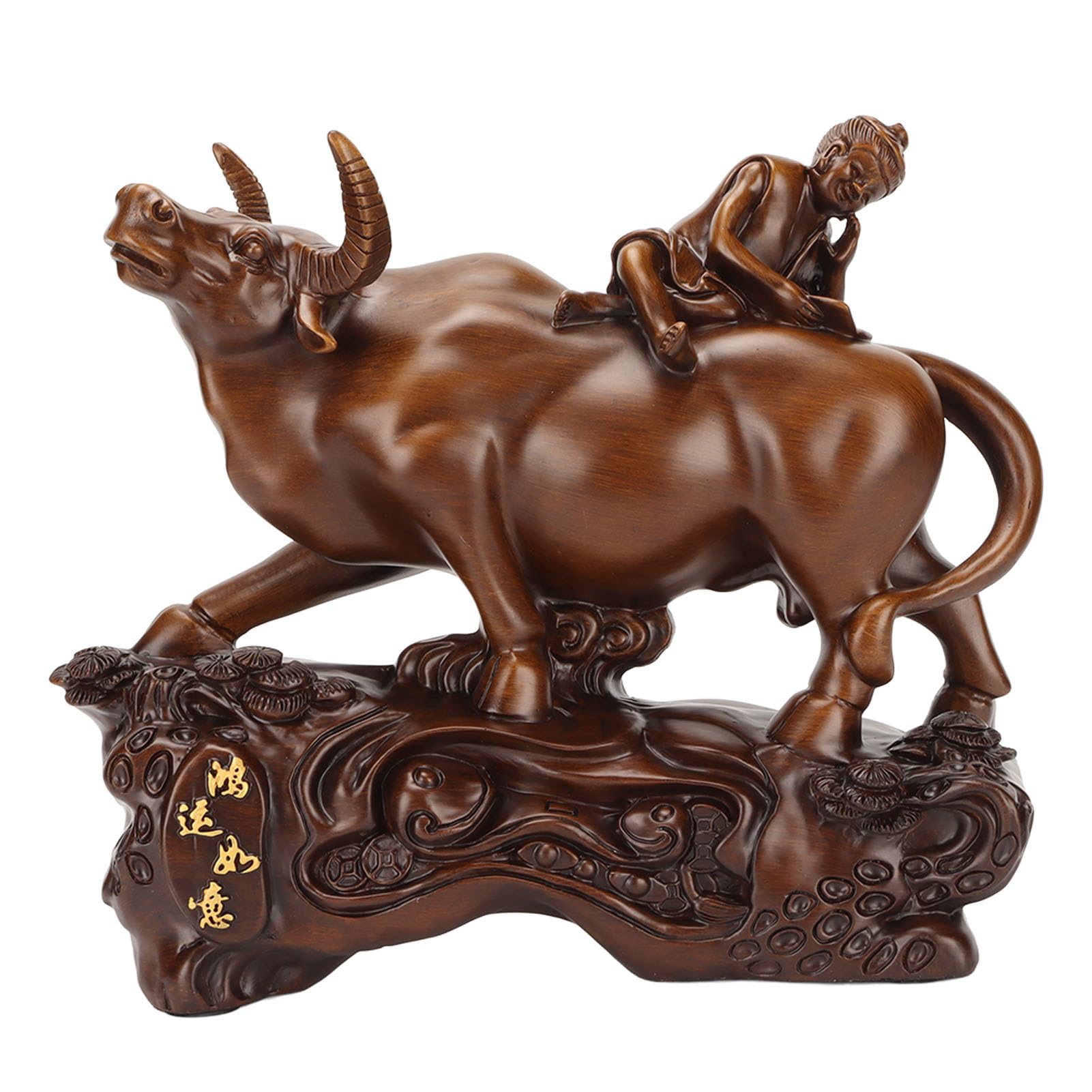 Statue de bœuf en ébène de qualité supérieure, ornement Feng Shui Cocoarm d'exception