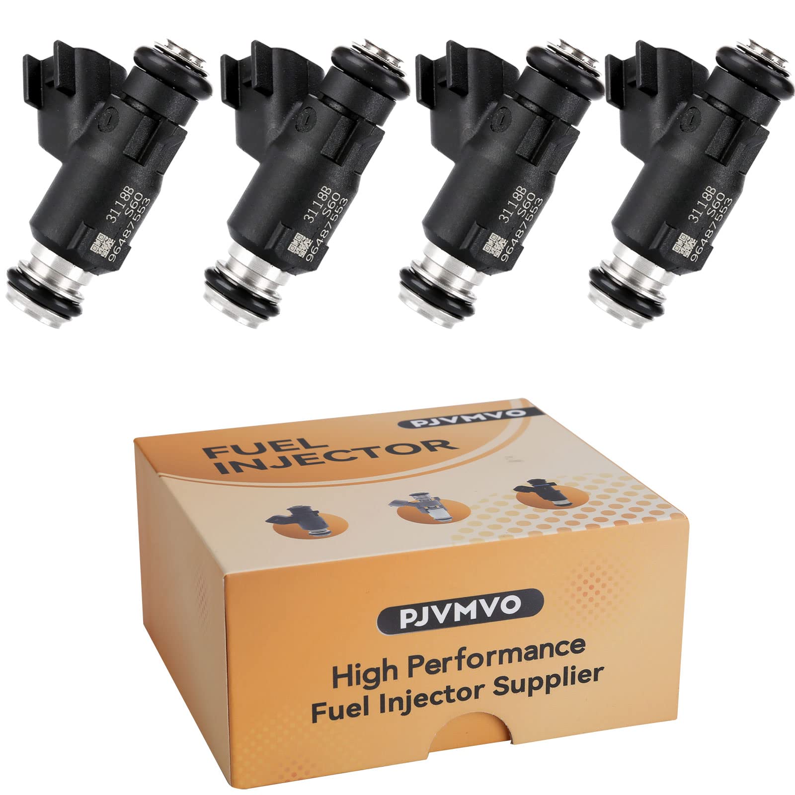 96487553 High Performance Fuel Injectors,Compatible w/Chevy Aveo Aveo5 1.6L 2007 2008, |OE Part| | 4 Holes | | Set of 4 |, Replace# FJ1023, 12609749