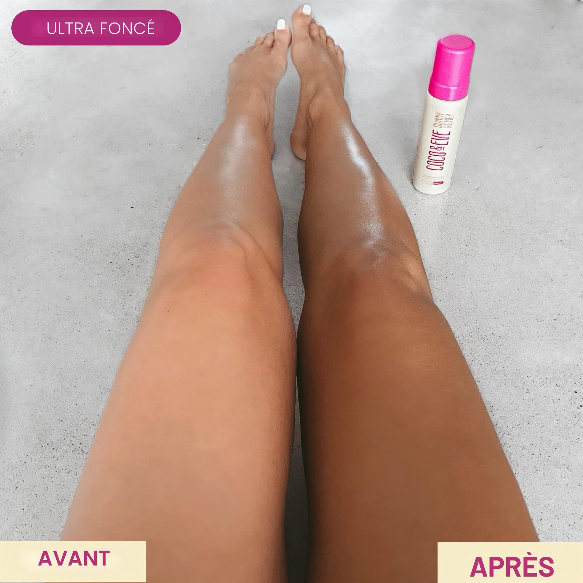 Coco & Eve Bali Bae Self Tan Set (Ultra Dark). All Natural Sunless Tanning Mousse. Lotion autobronzante instantanée avec Bronzer, Mon applicateur, brosse Kabuki et applicateur arrière pour application