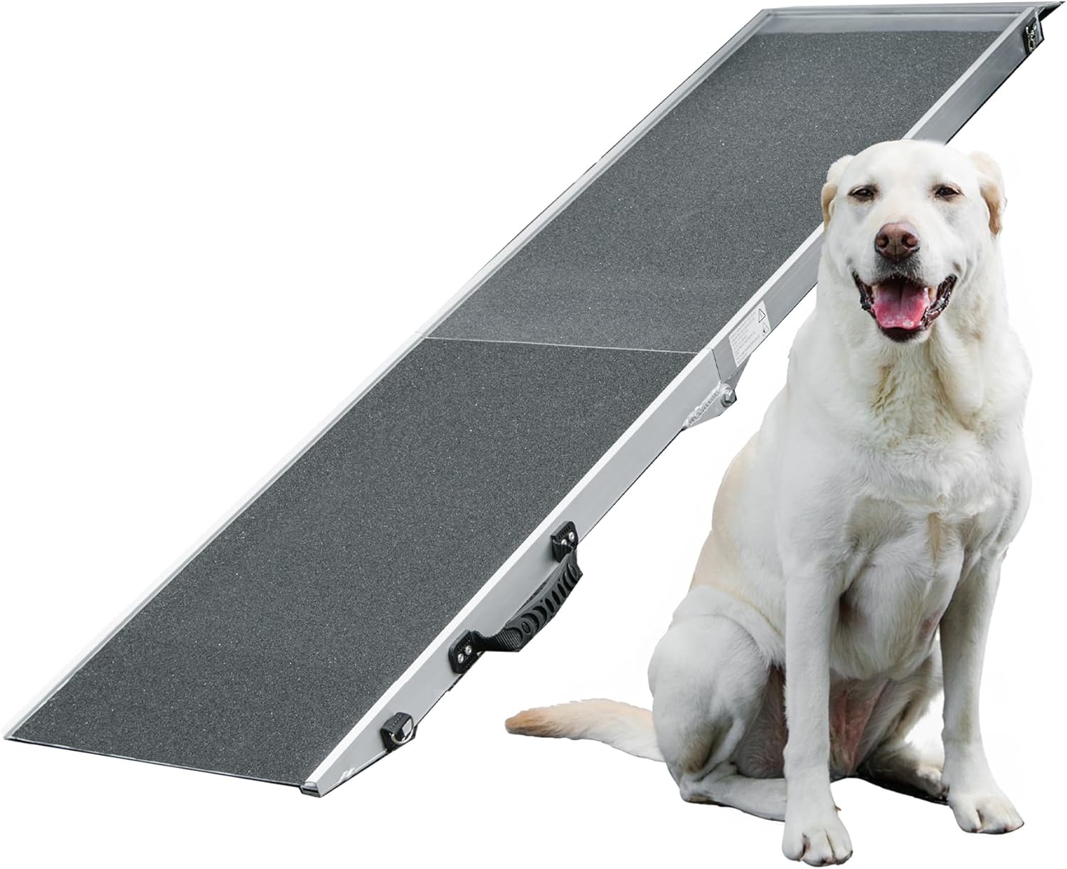 Panther Armor Foldable Aluminum Dog Ramp, Regular size, Foldable Pet Ramp for Car, Portable, Heavy-Duty Ramp for Small and Large Dogs up to 240lbs, Outdoor Use