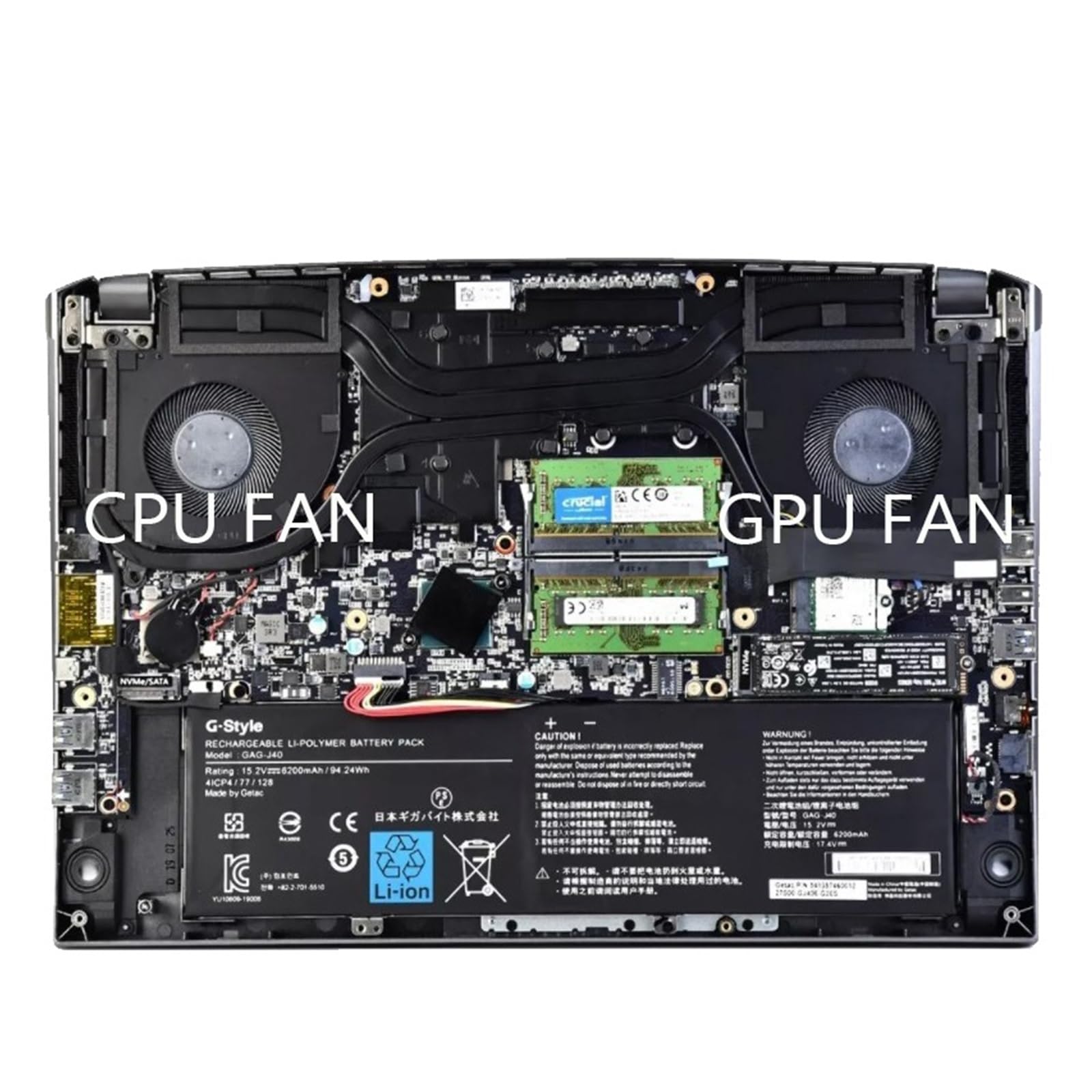 tianwandong Wentylator chłodzący procesora i karty graficznej laptopa DC12V 1A 4Pin do 16 17 YE5 XE5 RP86YE RP87YE5(GPU FAN)