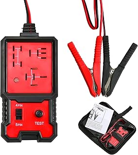 Automotive Relay Tester, 12V Electronic Battery Tester Checker for Car Automotive Voltage Repairing with Storage Bag