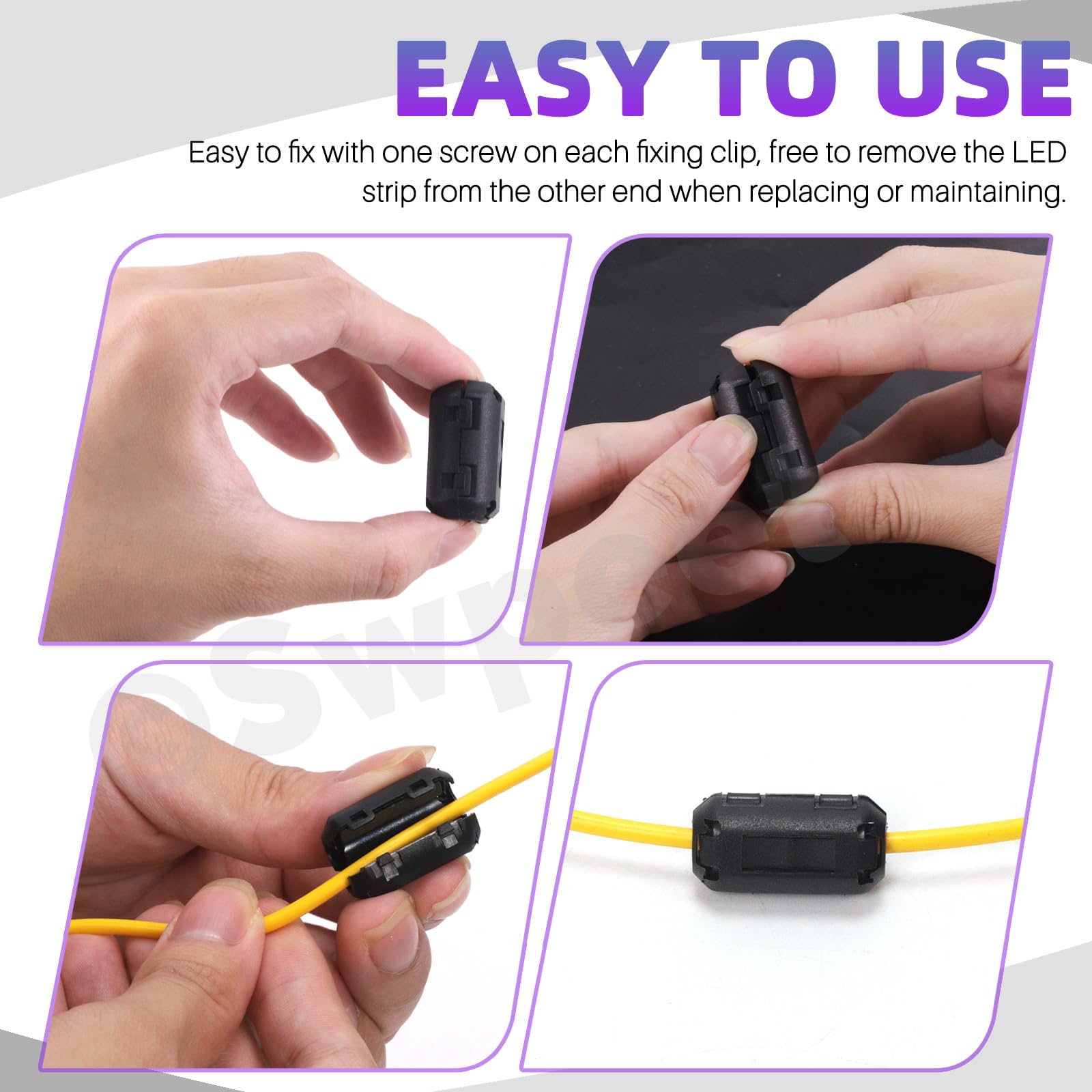 Produktbild von Swpeet 32-teiliges Ferrit-Kern-Set Mit 7 Größen – Clip-Ferrite Für Kabel (3,5–42 Mm) Gegen Störgeräusche