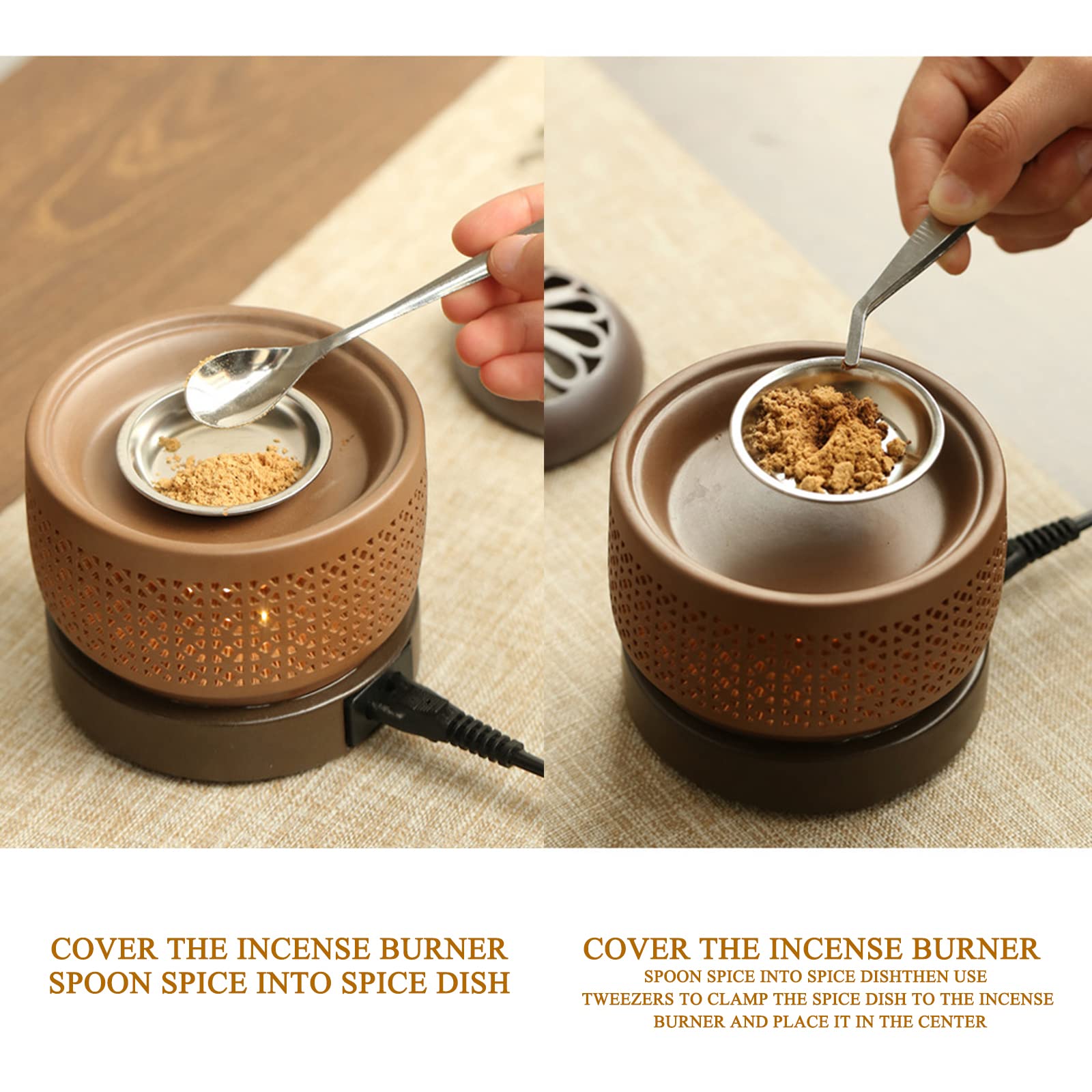 MIQXUAN Diffuseur d'Huiles Essentielles,Lampe aromatique brûleur d'encens chronométré Cire en céramique Fondre brûleur à Huile Essentielle Bureau à Domicile Salon brûleur à Huile Essentielle Cadeau