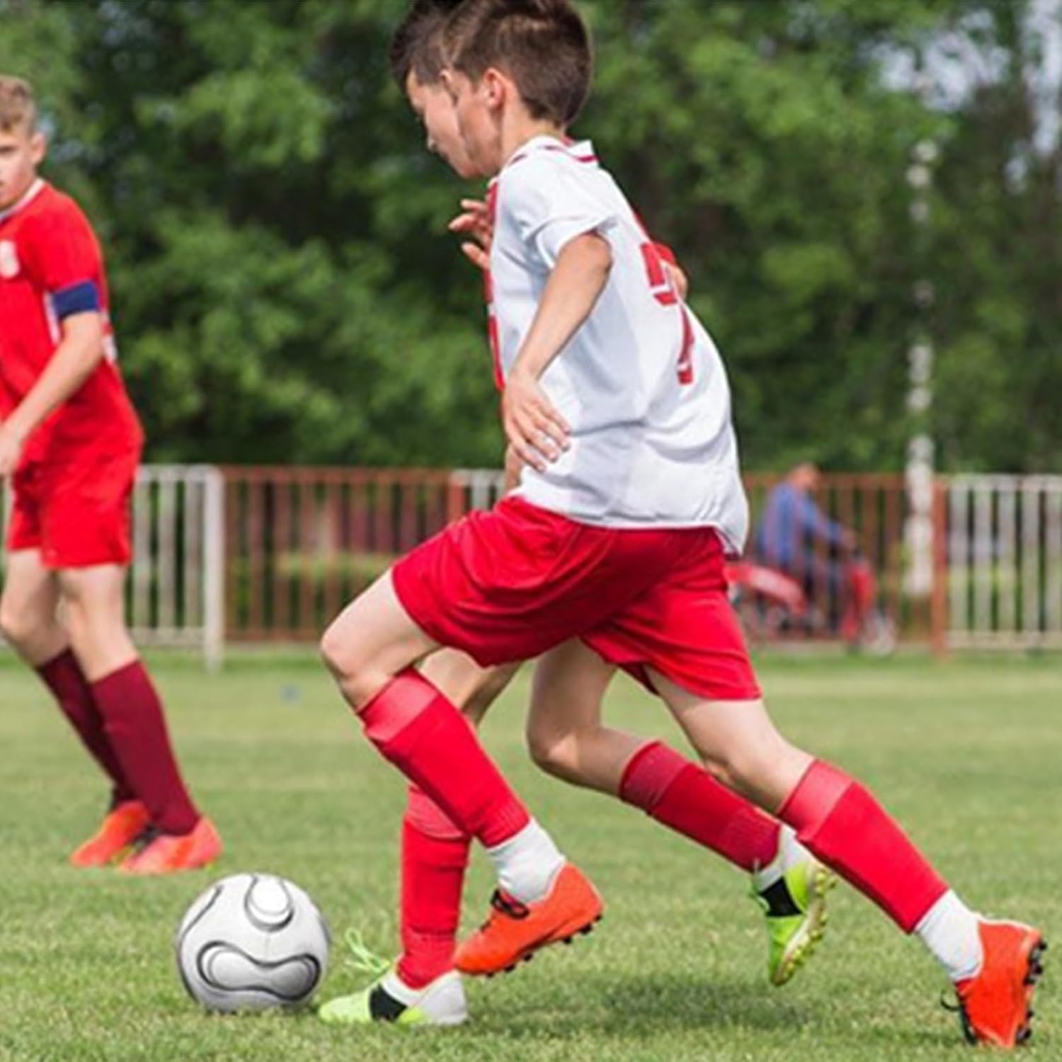 Tergy 10 Pairs Kids Soccer Socks Stretchy Knee High Tube Colorful Football Athletic Team Socks for Boys Girls - Image 2