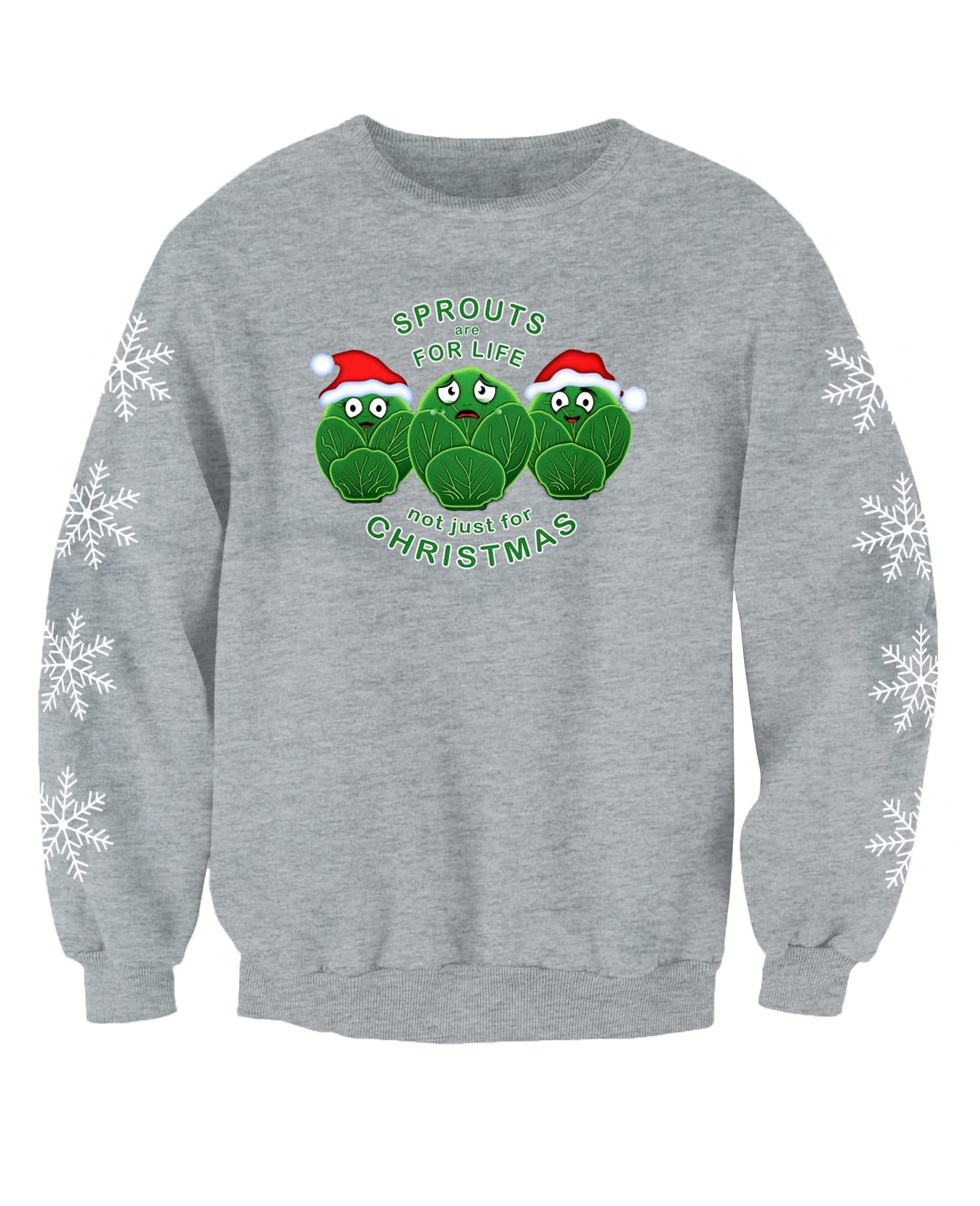 Sprouts Are For Life Kids Christmas Jumper Christmas Dinner Printed Sweatshirt (Large) Grey