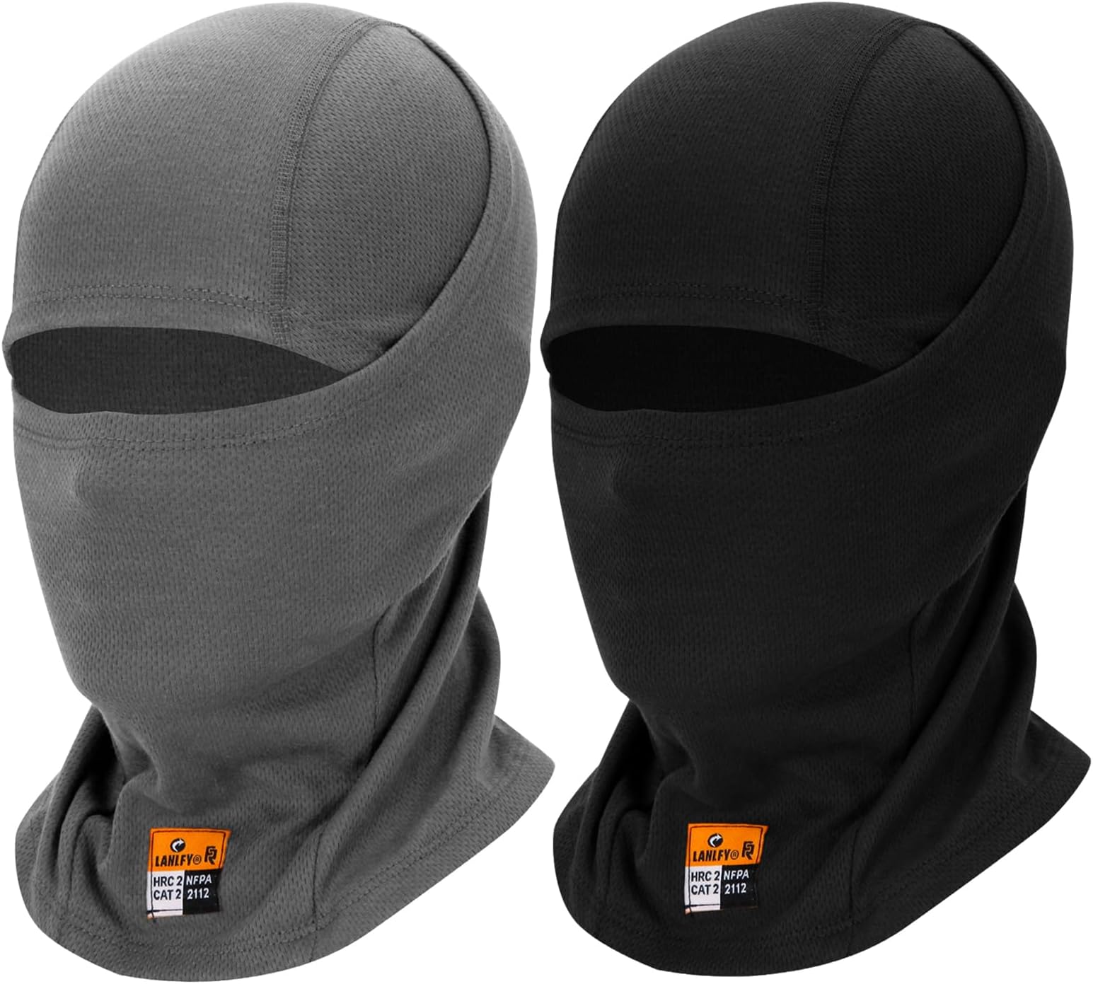 2Pcs Summer Face Mask for Men Balaclava FR Mesh Breathable Lightweight Hood for Racing Motorcycling Running Welding Grey Black Grey-1pc&Black-1pc, One Size