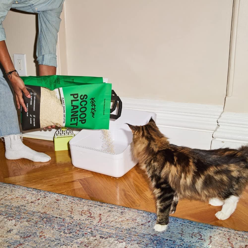 KatKin Scoop Planet Litter (bolsa de 4.5 kg/12.8 L): ahorro de planetas, a base de plantas, arena aglutinante para gatos hecha con fibra de guisante y mijo no tóxica, ecológica (2)