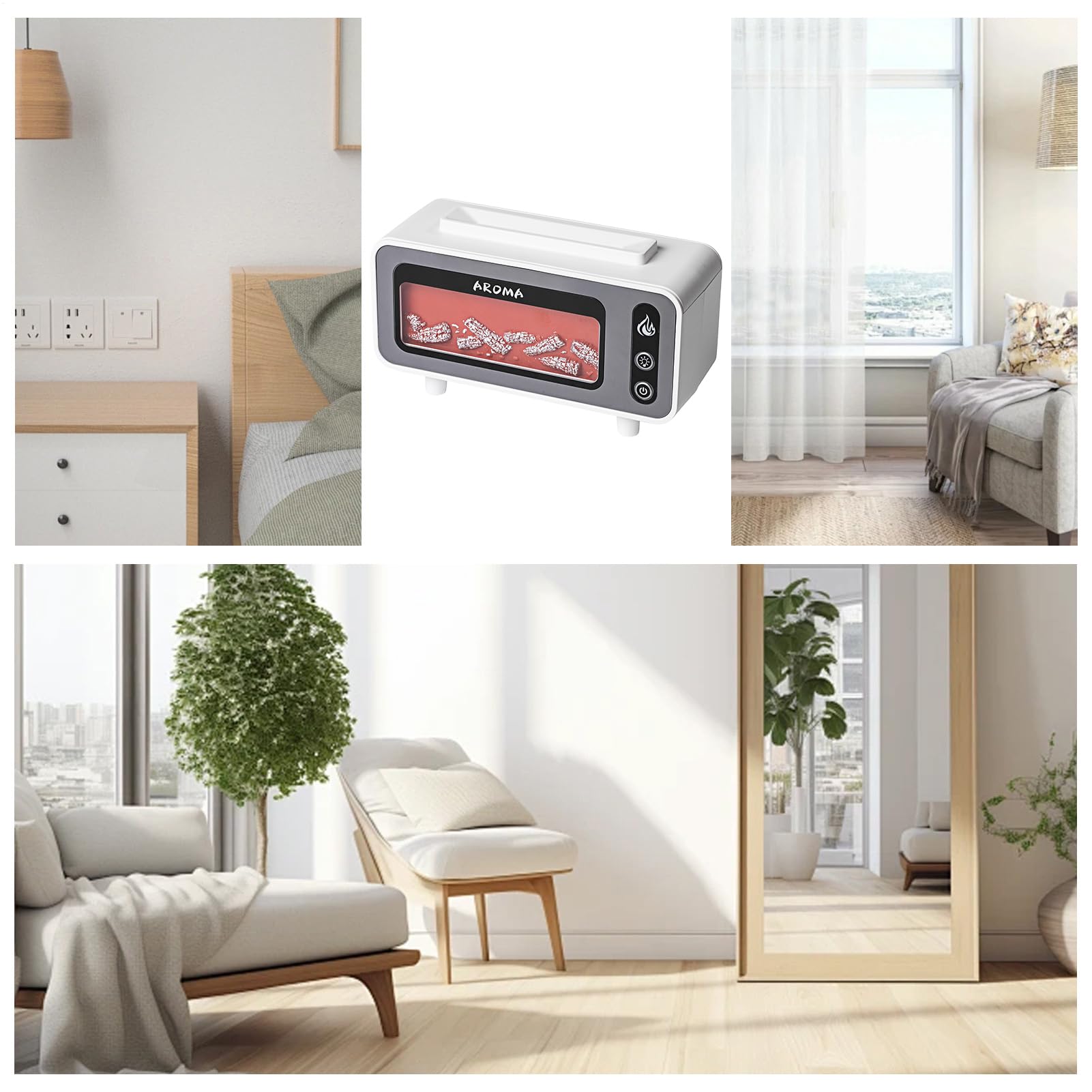 Umidificatori D'Aria Per Camera Da Silenziosa Luce Notturna LED 200 ml | Diffusore per Aromaterapia a Fiamma di Per Camera Del Neonato, Bagno, Seminterrato, Soggiorno, Auto, Yoga, Sp