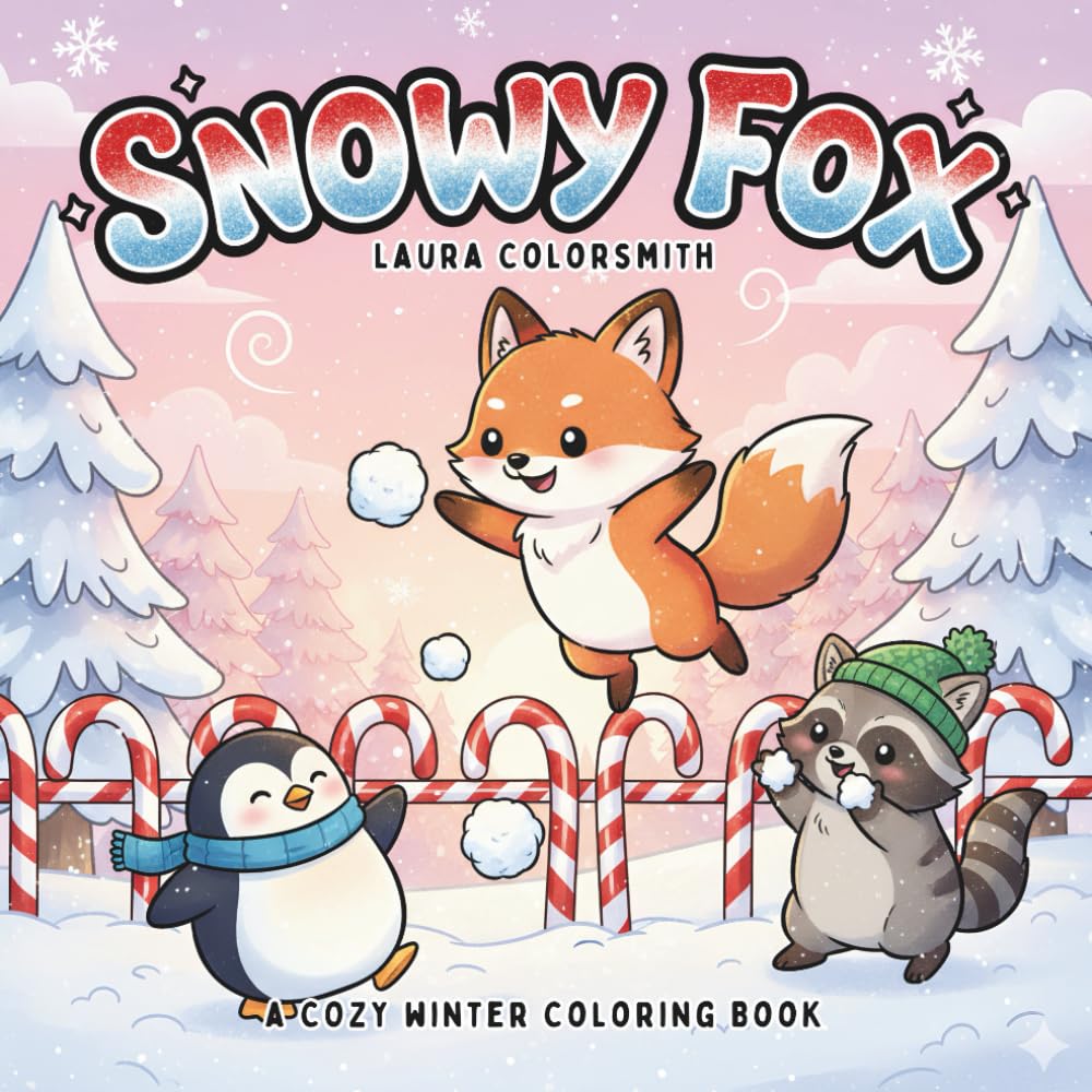 Snowy Fox - A Cozy Winter Coloring Book: Adorable Winter Foxes and Cute Forest Friends to Color – Fun, Easy, and Cozy Holiday Designs (Coloring Book for Christmas)