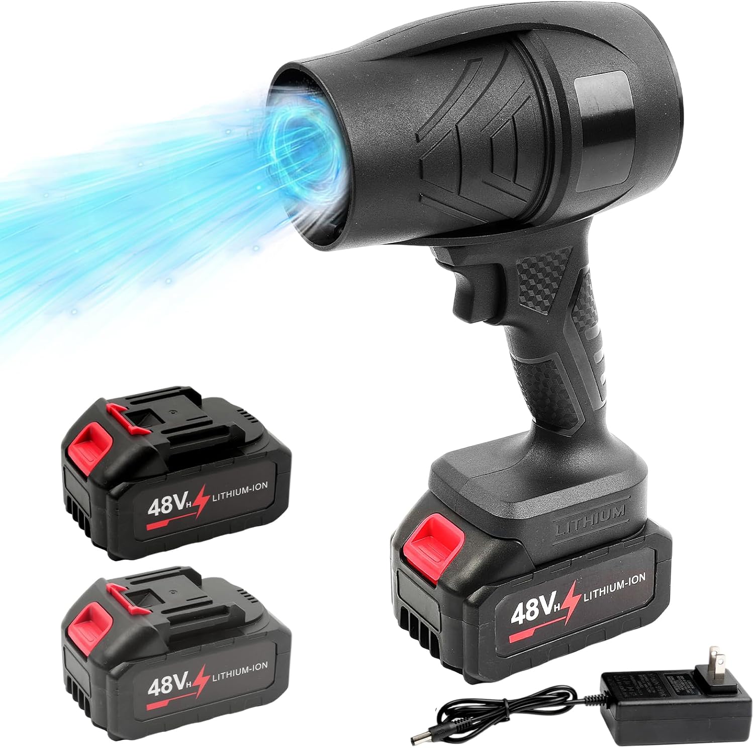 Electric-Cordless-Leaf-Blower - 420000RPM Handheld Leaf Blower - 48V*2Pcs Batteries and Charger Included, Lightweight Leafs Blower for Patio Cleaning