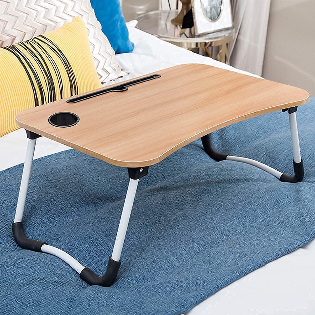 M R Enterprises Wood Smart Multipurpose Foldable Laptop Table with Cup Holder, Study Table, Bed Table, Breakfast Table, Foldable and Portable/Ergonomic & Rounded Edges/Non-Slip Legs (B0D31X9JWW) Amazon Price History, Amazon Price Tracker