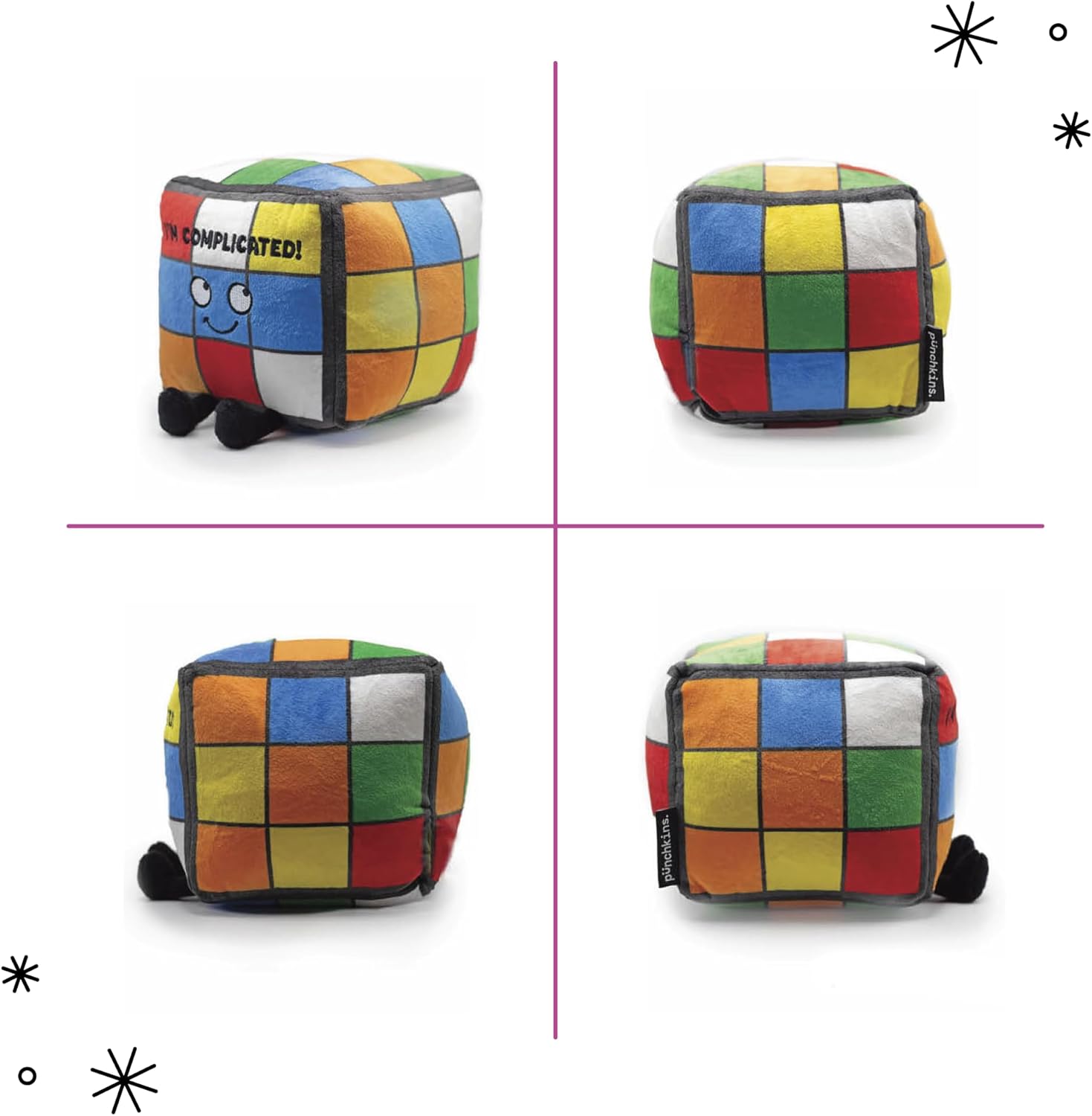 Punchkins Cube Plushie - I'm Complicated Funny Cube Plush, Gift for Puzzle Lovers, Sassy Plush Toy for Gifting