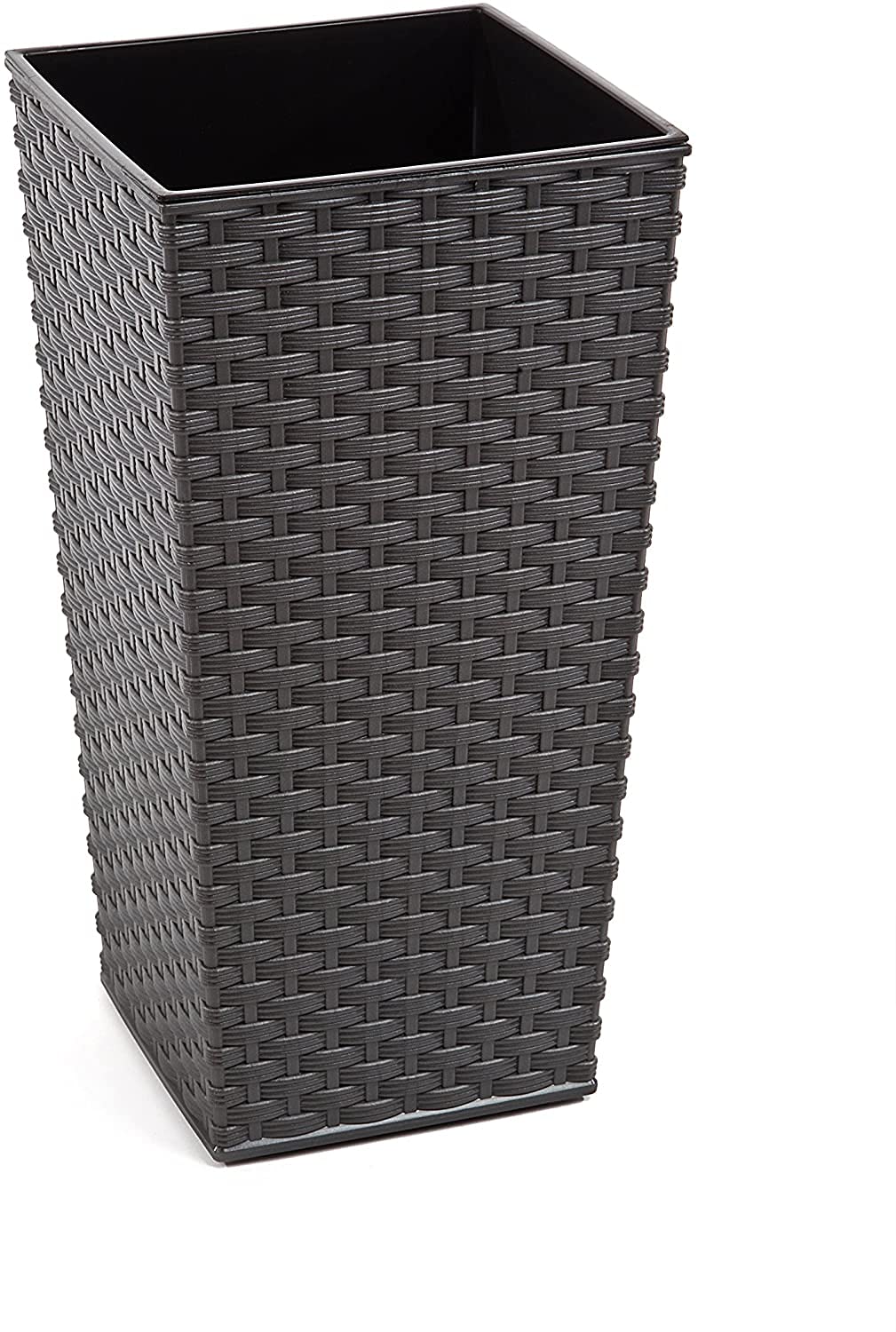 Gordanluk Tall planter rattan plant pot Designed Flowerpot with plant riser extra large plant pots indoor plant pots outdoor flower pot (Grey, 40 x 75.3 cm)