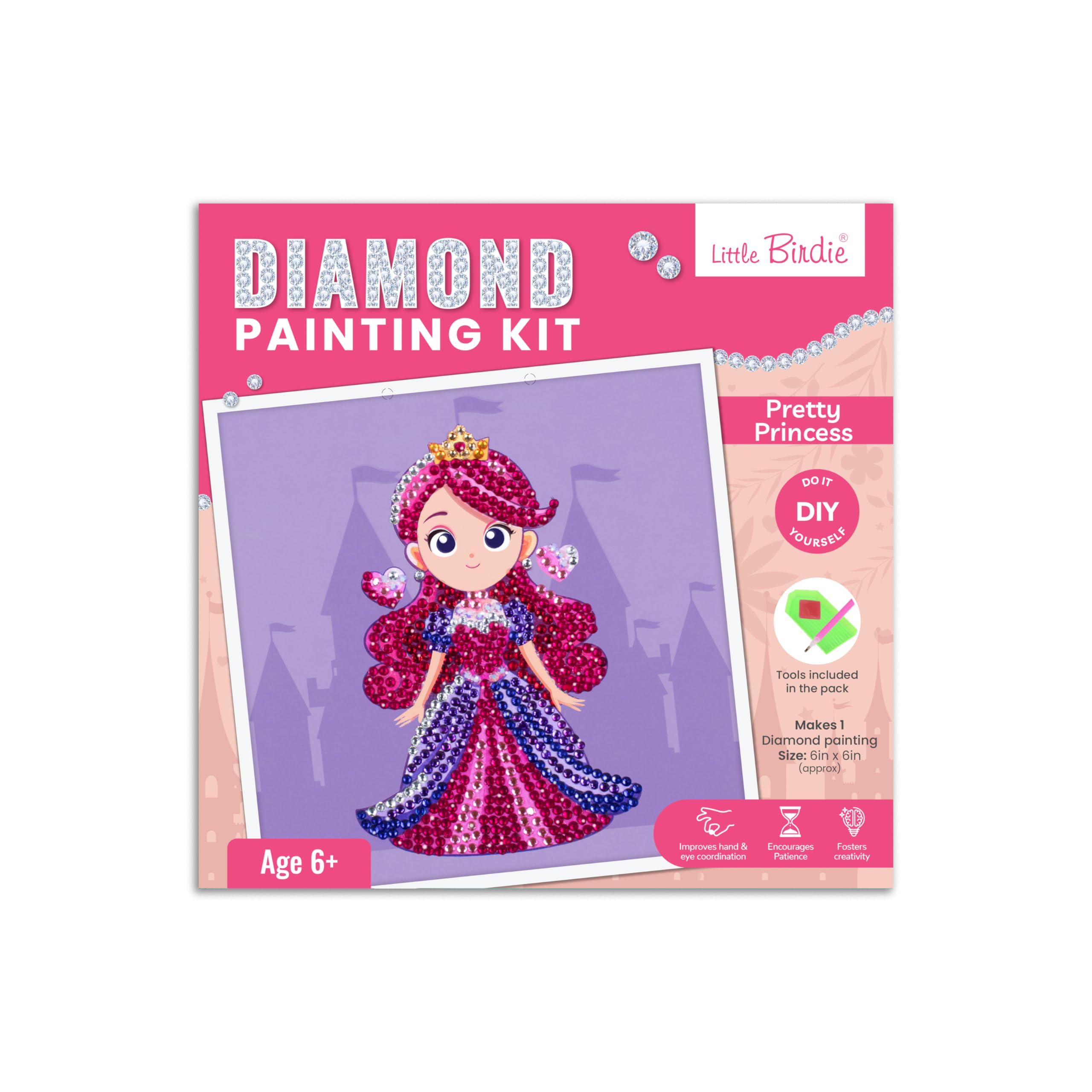 Little Birdie DIY Diamond Painting Kit Pretty Princess, 1 Box | for Art & Craft, Creative, Fun & Activity Kit | Gift for Kids, Adult-image-26