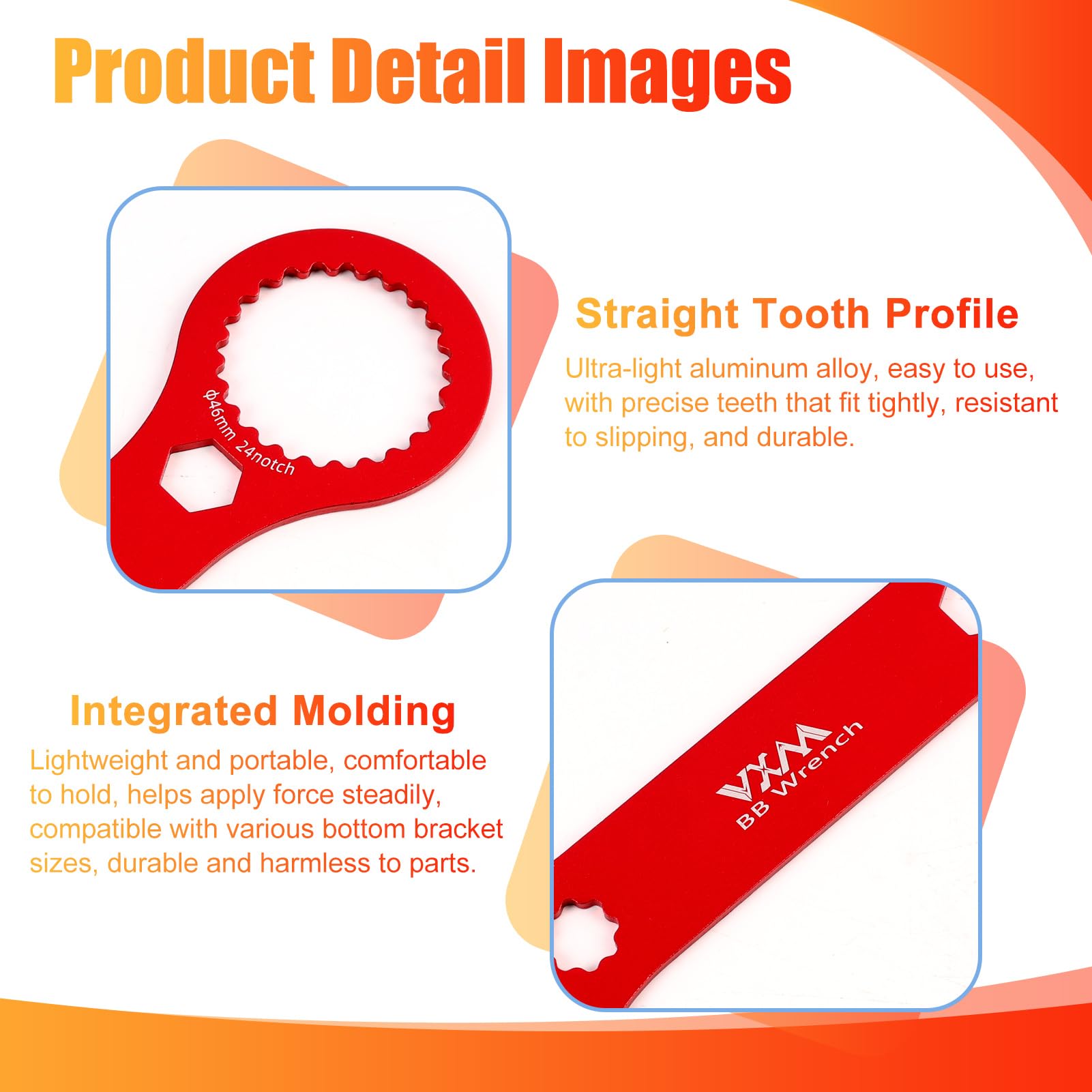 sofun Herramienta Centerlock roja – Llave de pedalier para reparación de bicicletas, compatible con Shimano XT/SLX y SRAM Dub, para desmontar pedalier y discos de freno